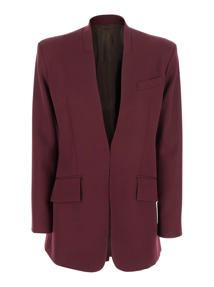 The Attico Bordeaux Jacket With Deep Neckline And Straps In Wool Woman - 1
