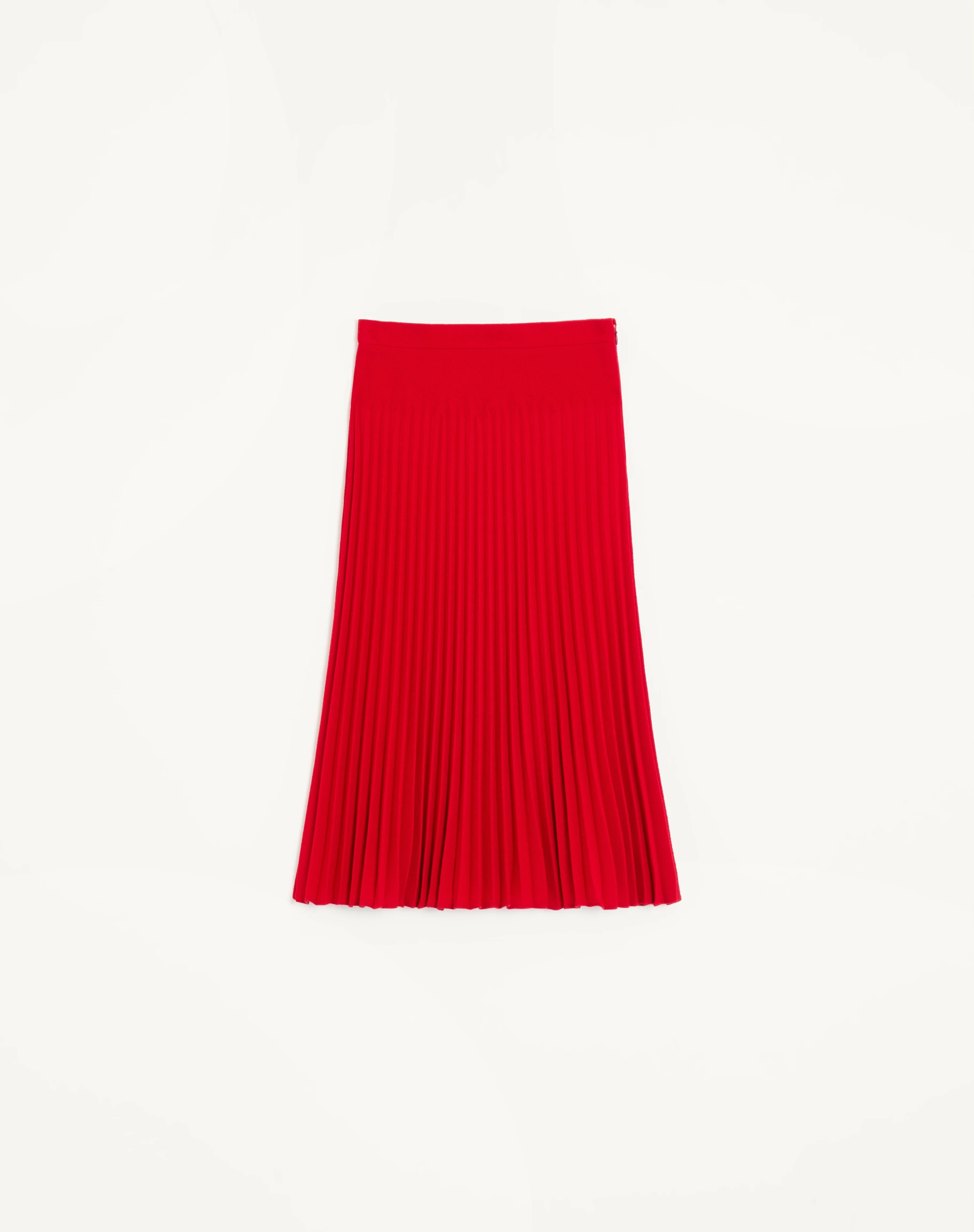 VALENTINO WOOL CREPE PLEATED MIDI SKIRT - 1