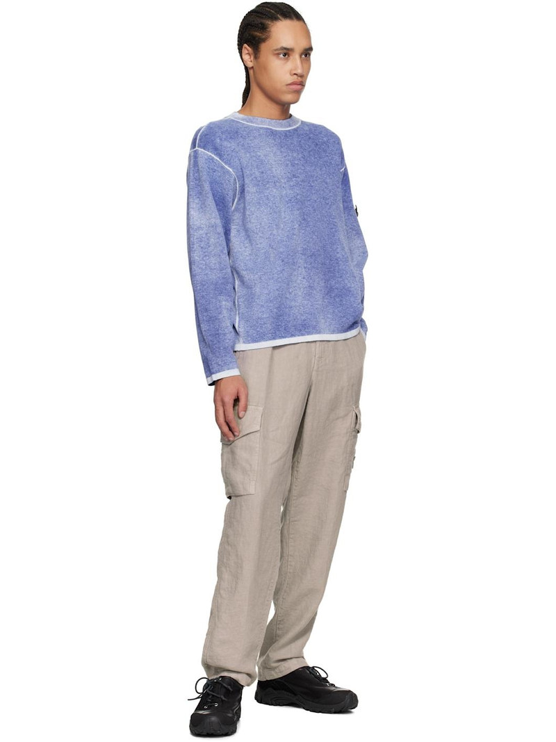 Blue Raw Hand Light Organic Cotton Sweater 5