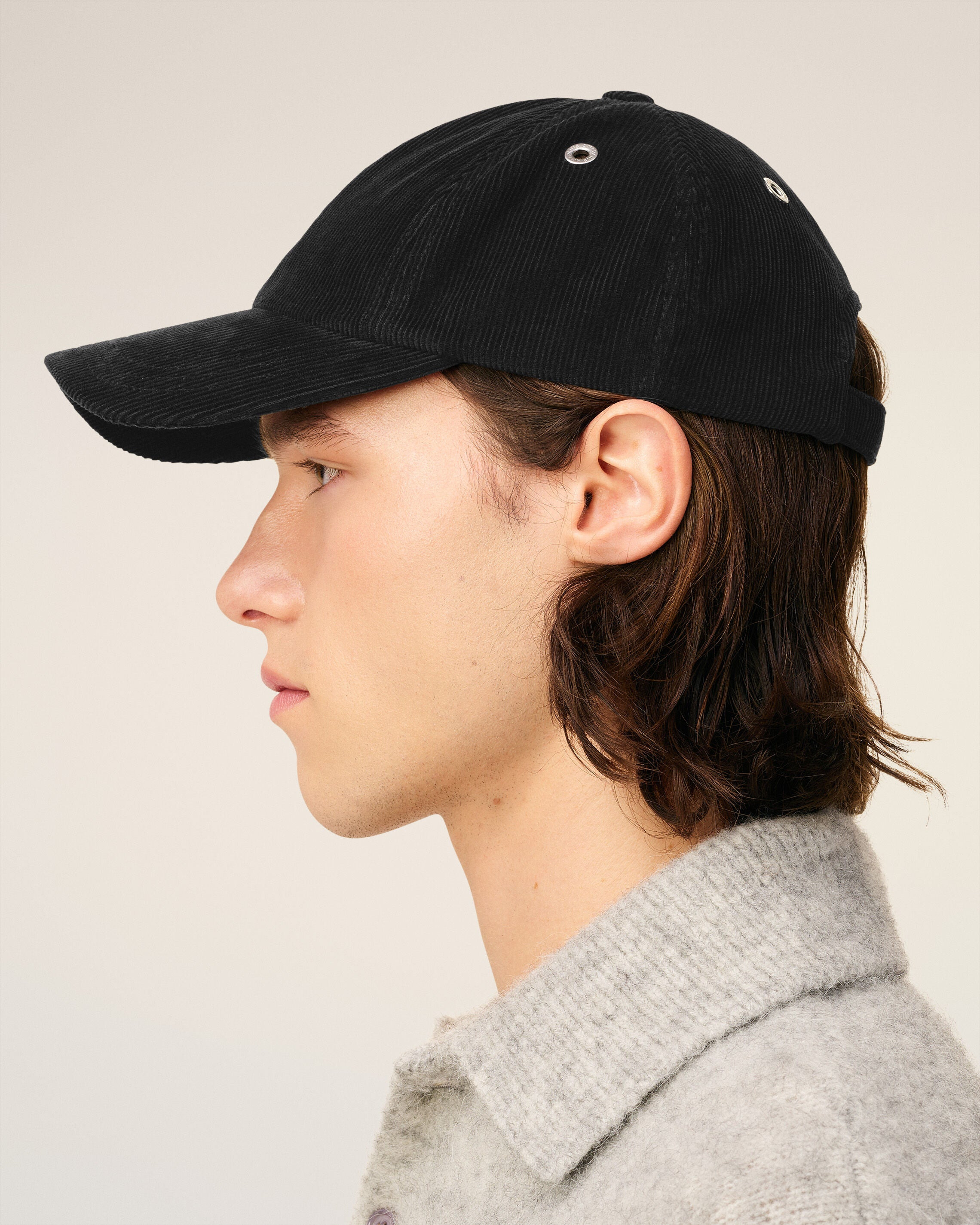 BLACK COTTON AMI DE COEUR CORDUROY CAP - 5