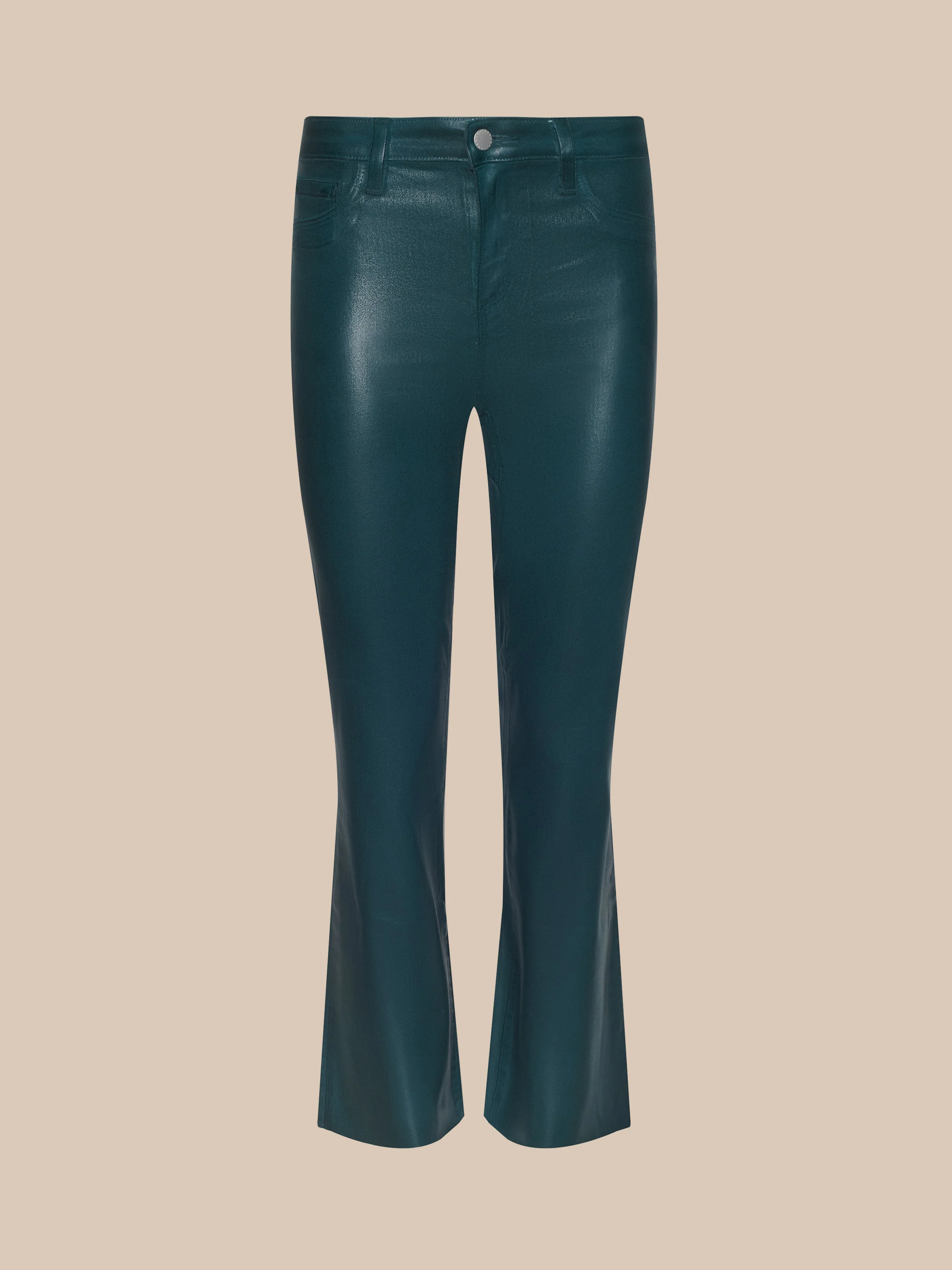 Kendra Coated Cropped Flare Jean - 1