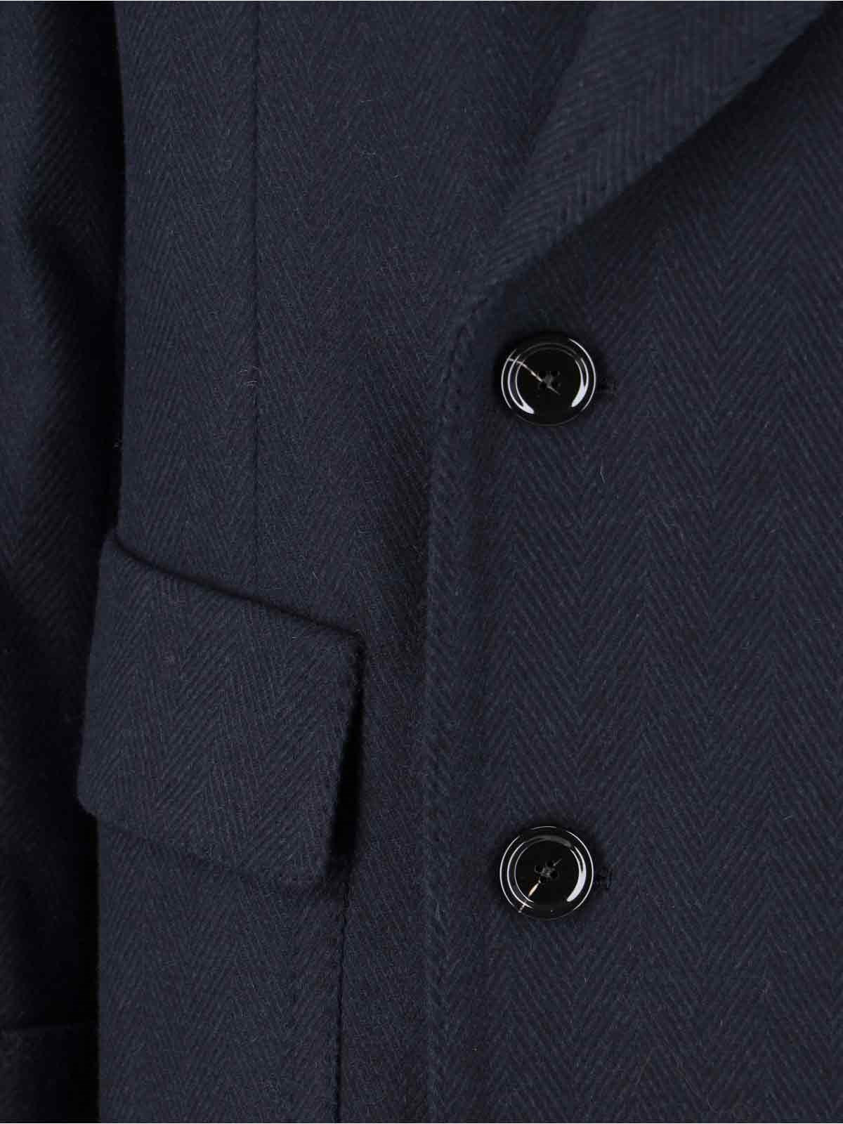 DOUBLE-BREASTED WOOL AND CASHMERE BLEND COAT - 3