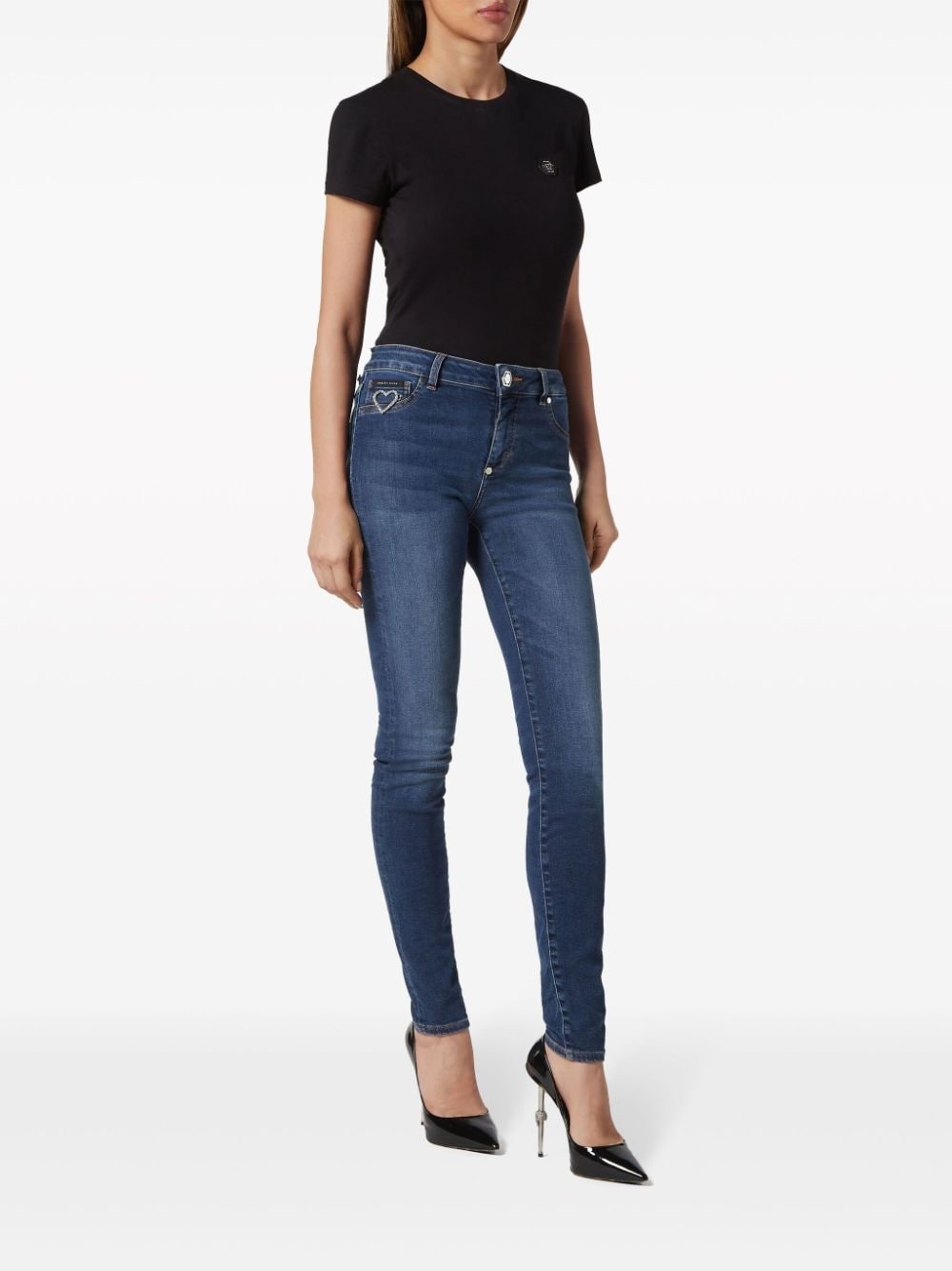 logo-appliquÃ© skinny jeans - 2