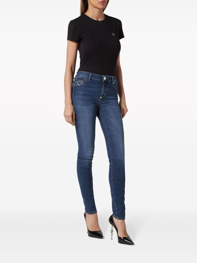 PHILIPP PLEIN logo-appliquÃ© skinny jeans outlook