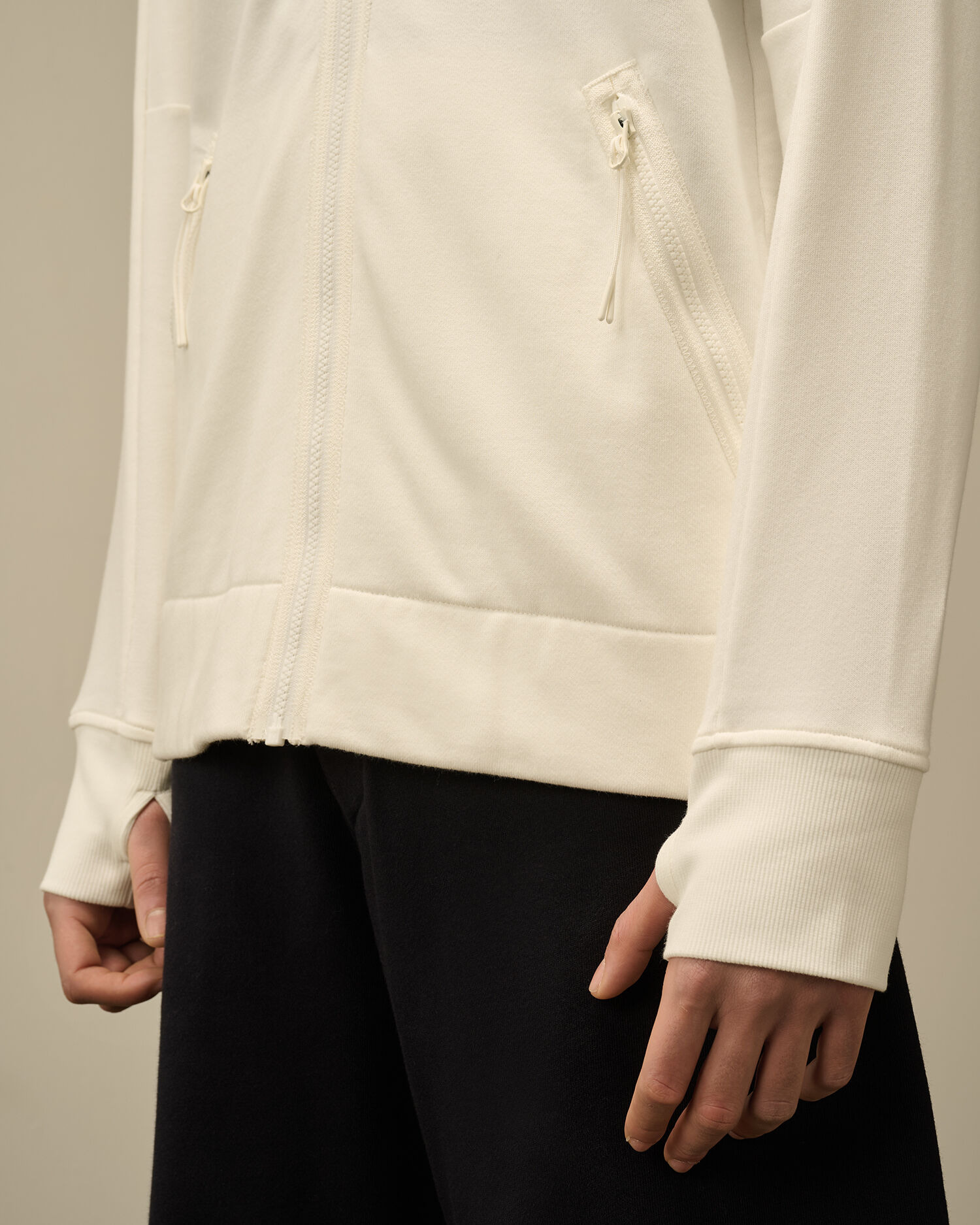 Diagonal Raised Fleece Goggle Hooded Sweatshirt - 4