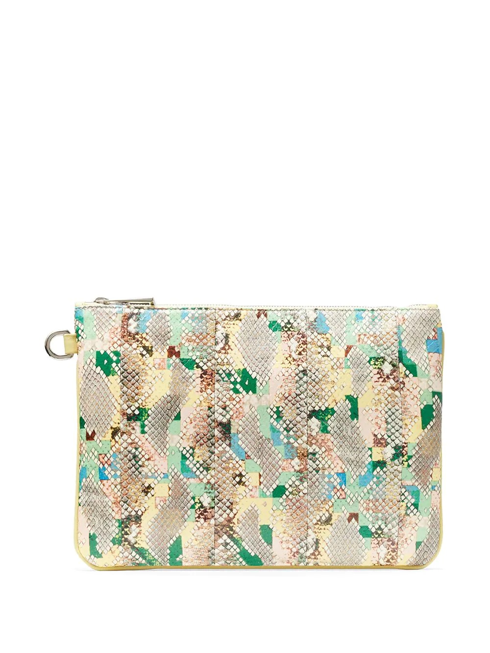 snakeskin-print clutch bag - 1