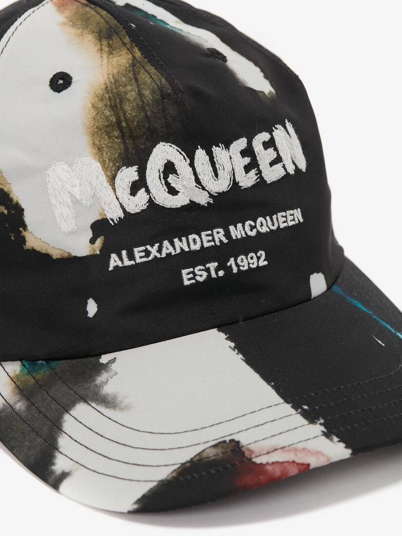 Men's Watercolour Graffiti Baseball Cap in Multicolour - 3