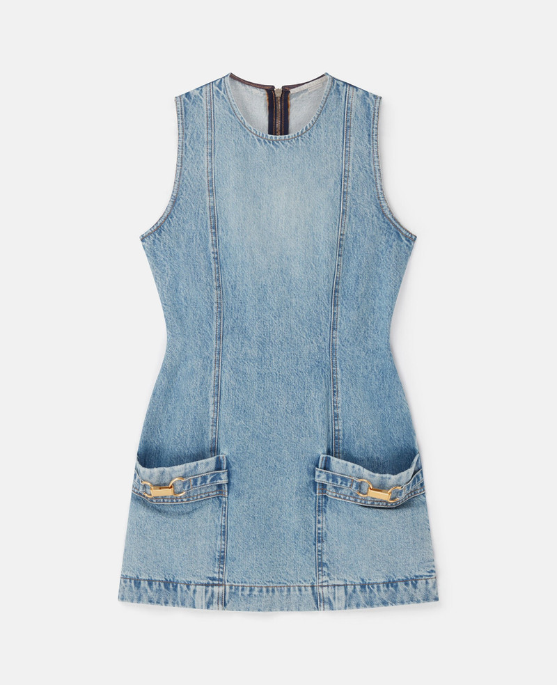 Clasp-Embellished Sleeveless Mini Dress - 1
