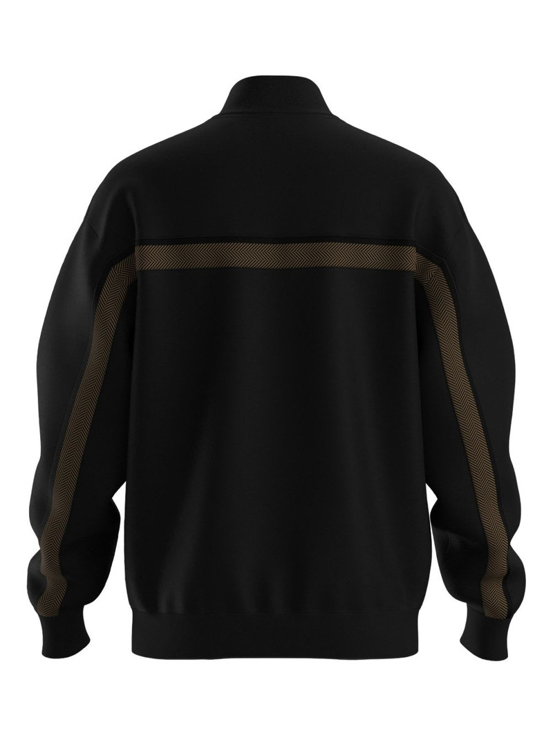 HUGO chevron-panel zip-up sweatshirt outlook