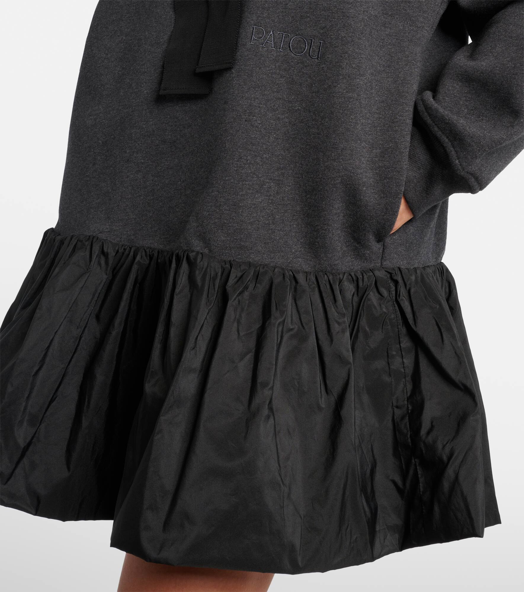 Hooded cotton sweatshirt dress - 5