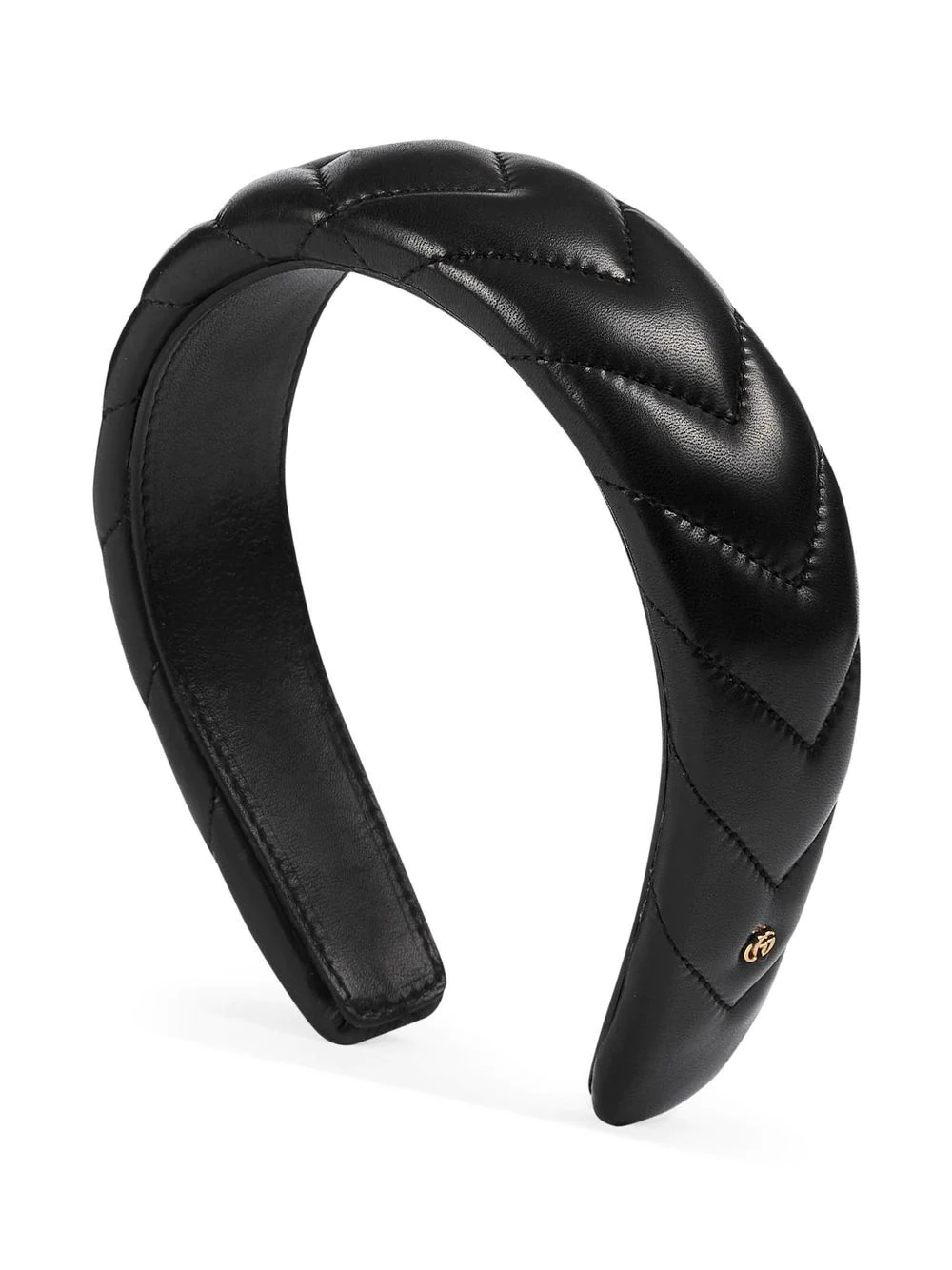 quilted-finish leather head band - 2