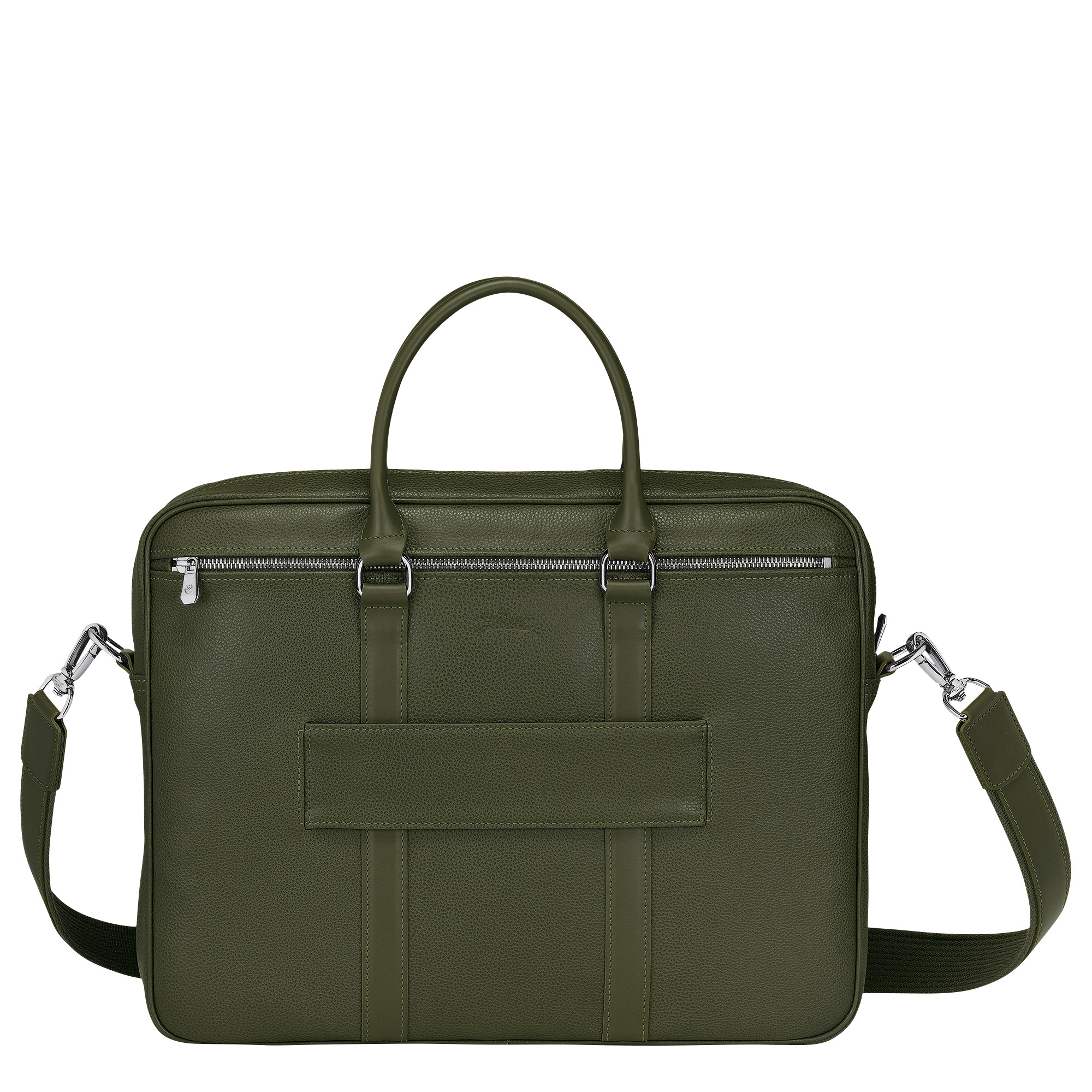 Le Foulonné S Briefcase Khaki - Leather - 4