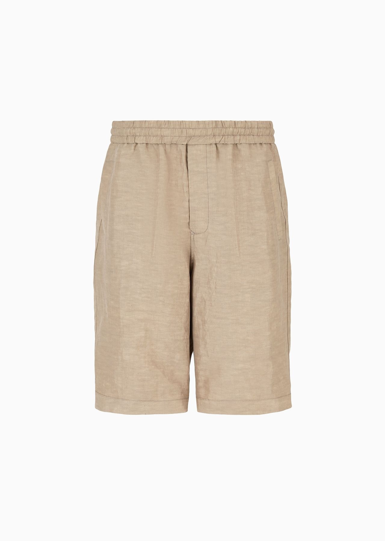 Viscose and linen canvas Bermuda shorts - 1