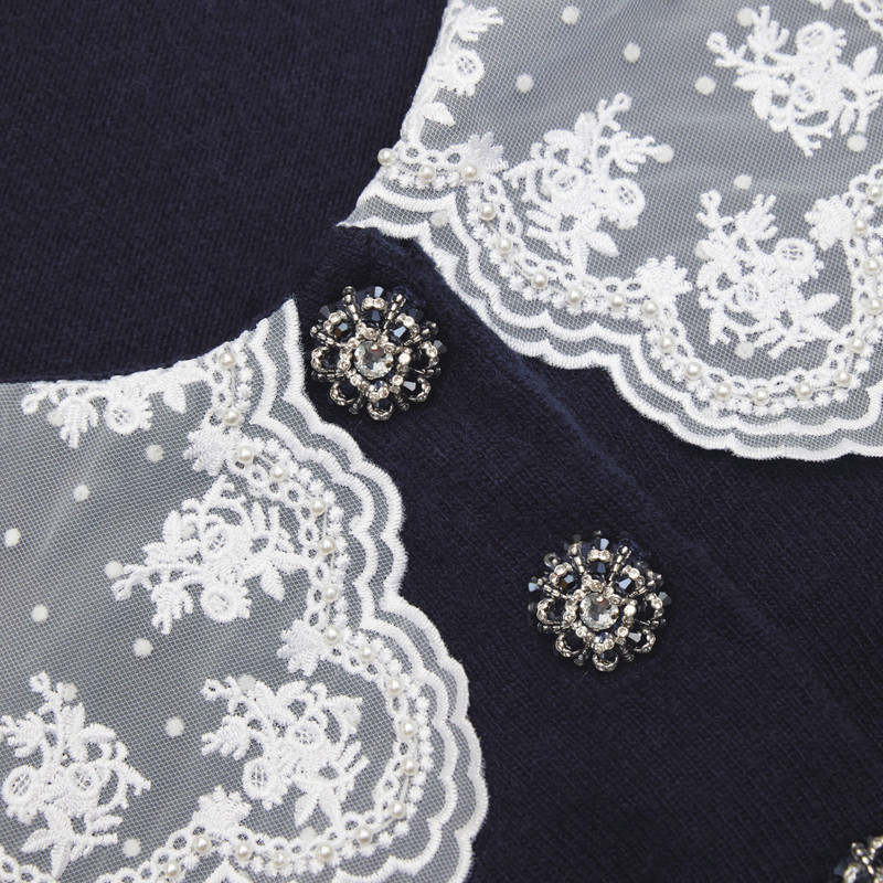 Navy Cashmere Blend Collar Cardigan 5