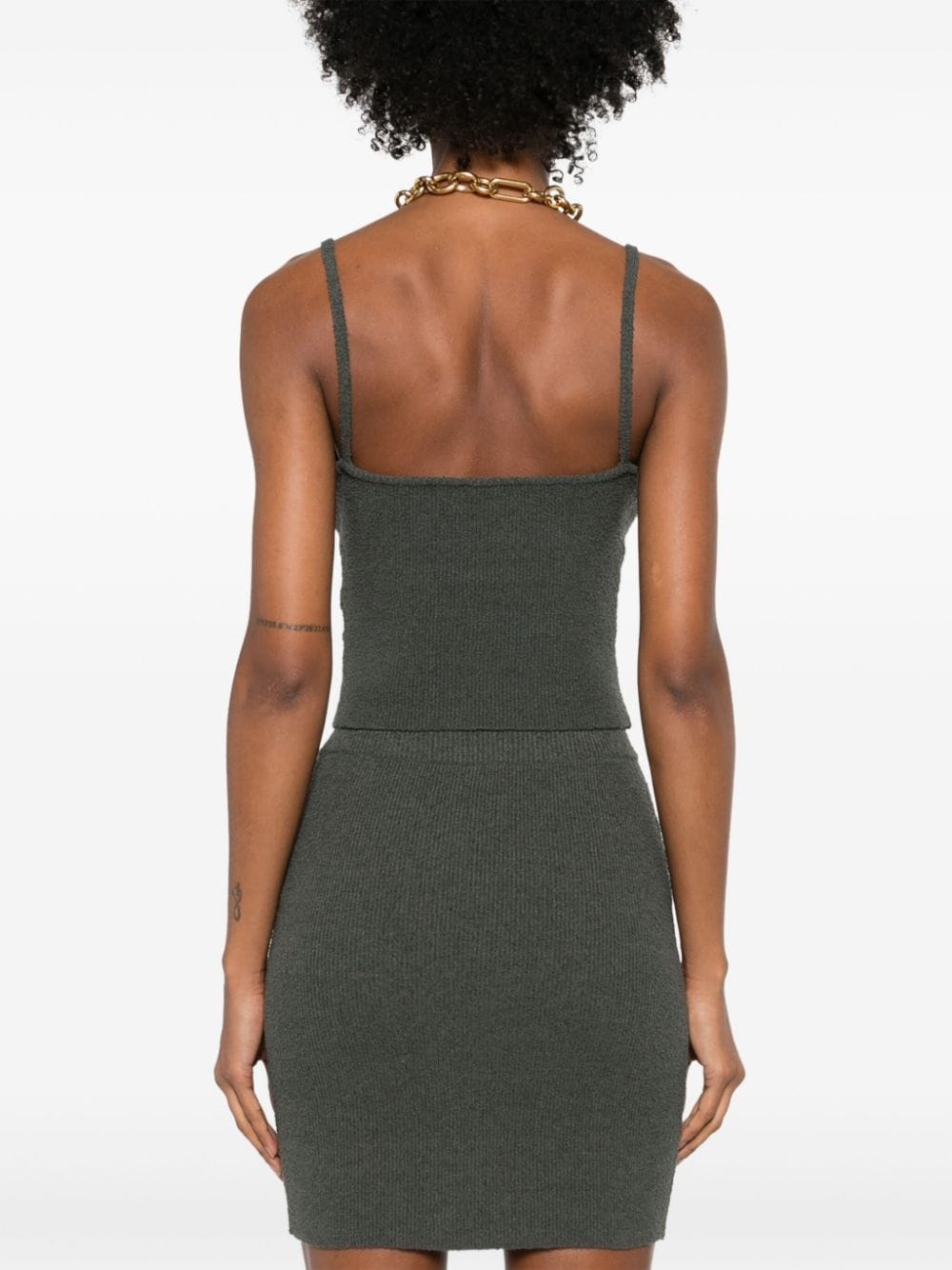 bouclé cropped tank top - 4