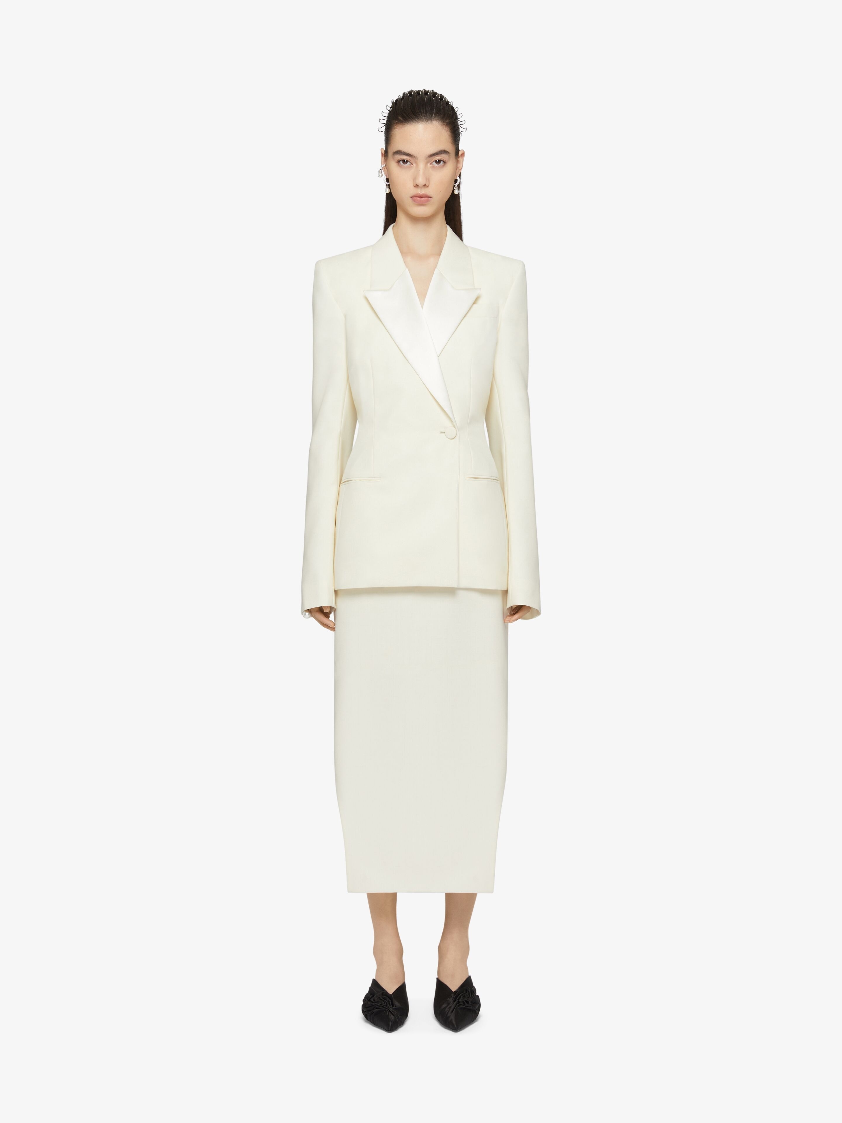 ASYMMETRIC SKIRT IN WOOL AND MOHAIR - 2
