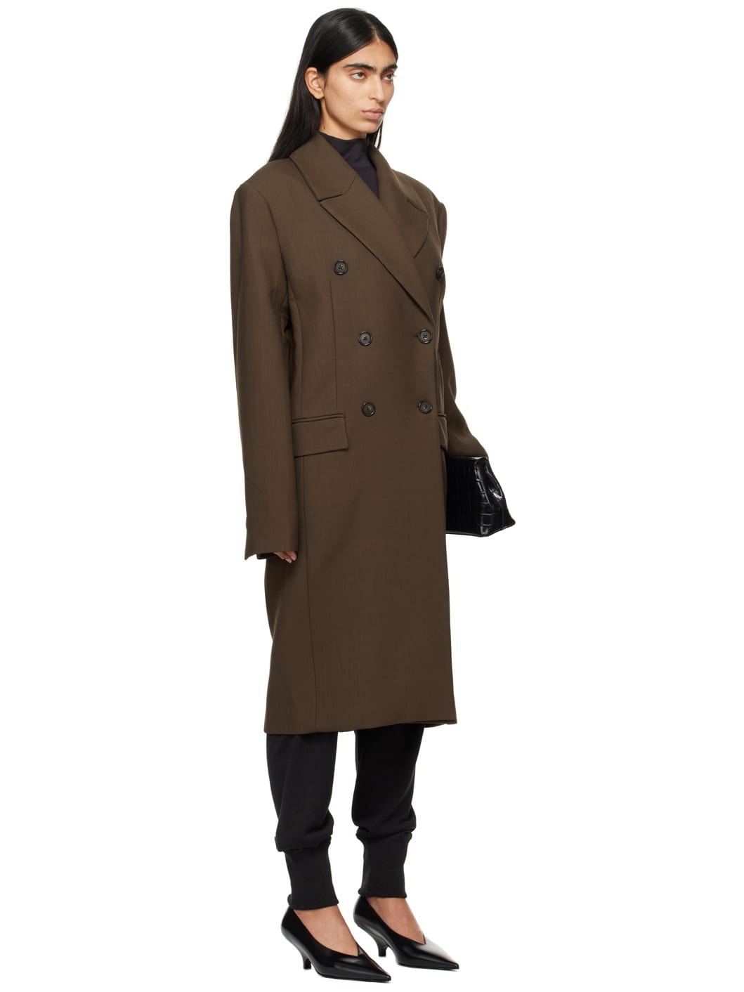 Brown Broad Midi Coat - 2