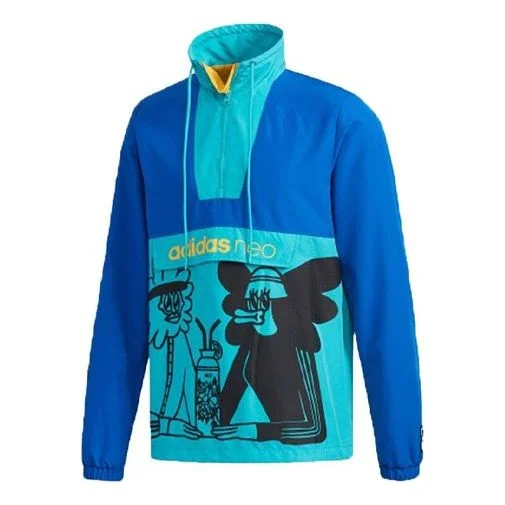 (WMNS) adidas neo Unisex RADIO W ANORK Windbreaker Blue FU3589 - 1