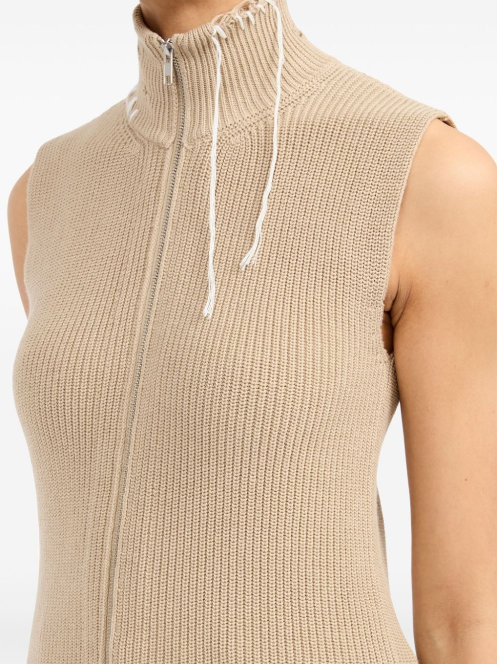 zip-up knitted top - 7