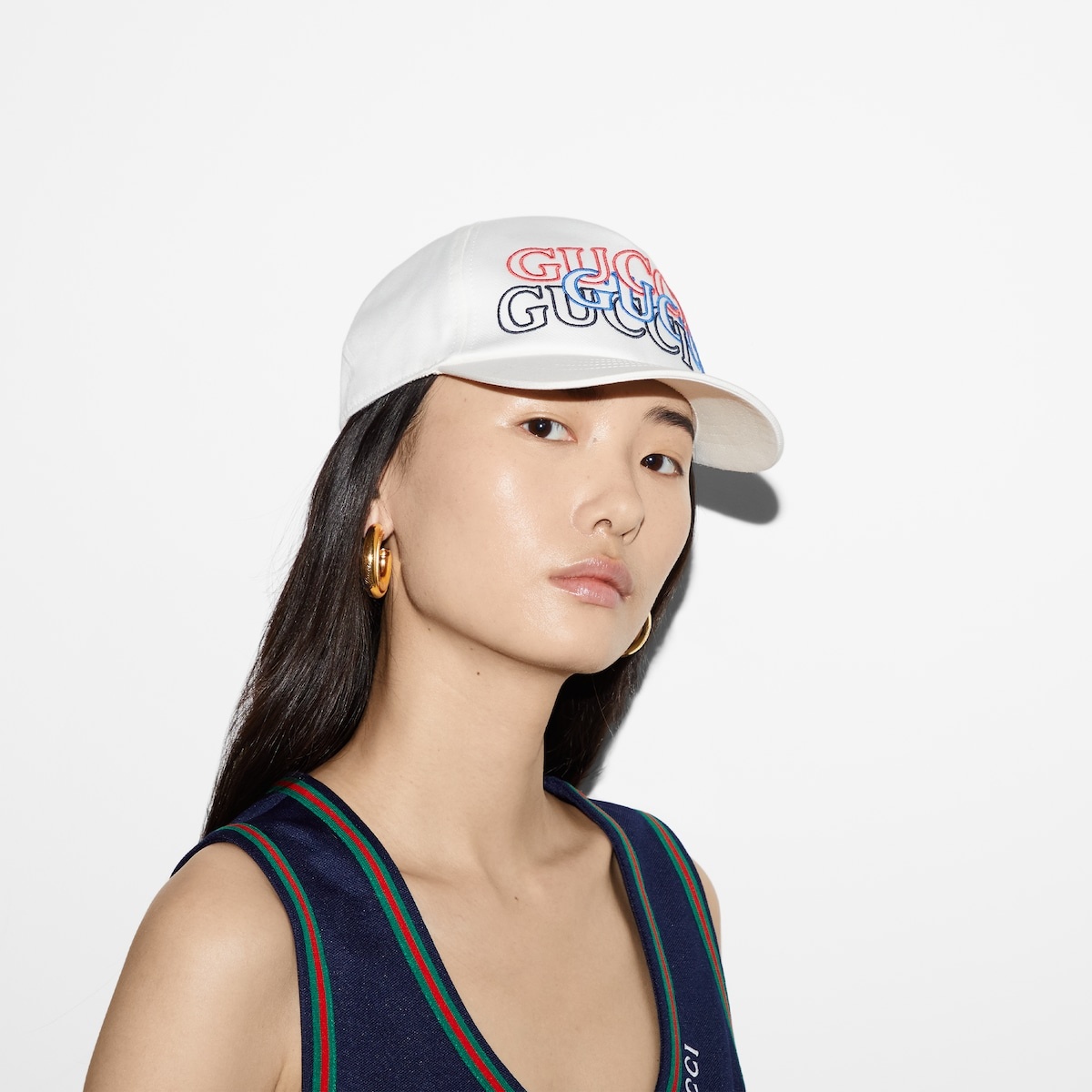 Baseball hat with Gucci embroidery - 3