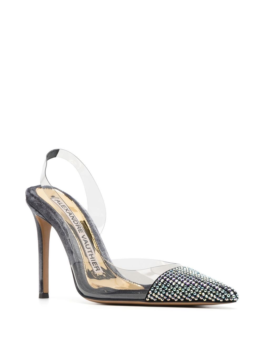 rhinestone-embellished slingback pumps - 2