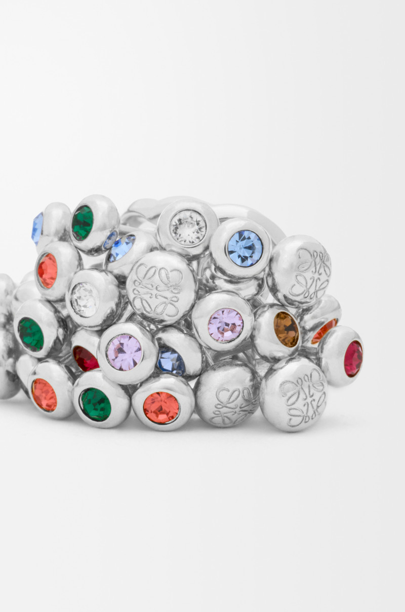 Push Pin ring in sterling silver and crystals 5