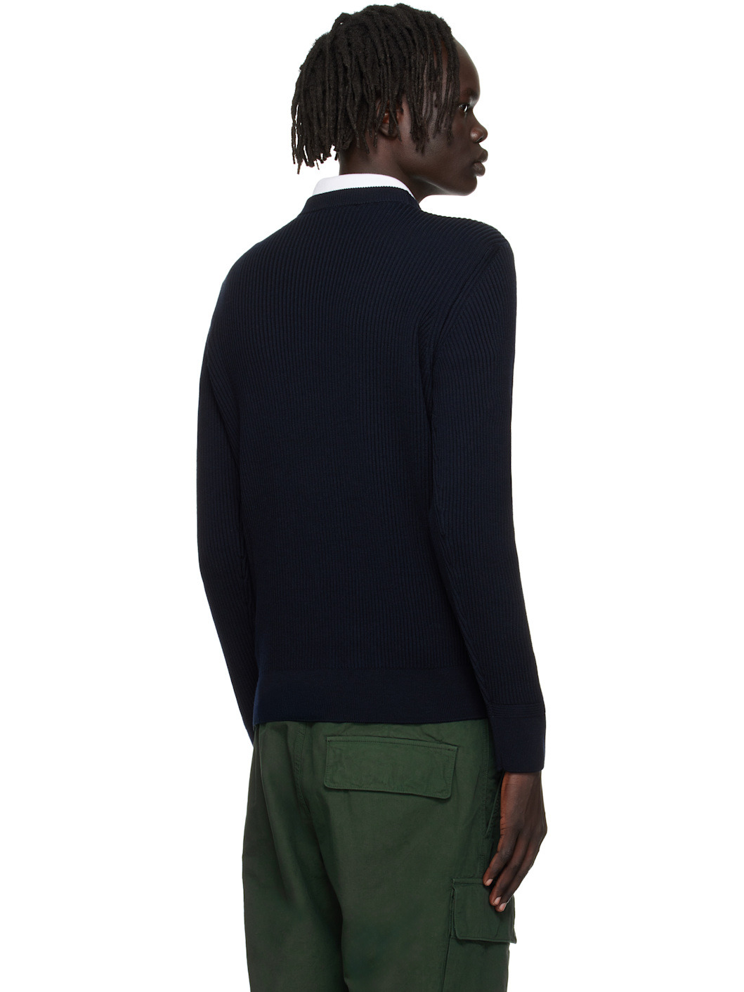 Navy 5100053 Full Rib RWS Wool Sweater - 3