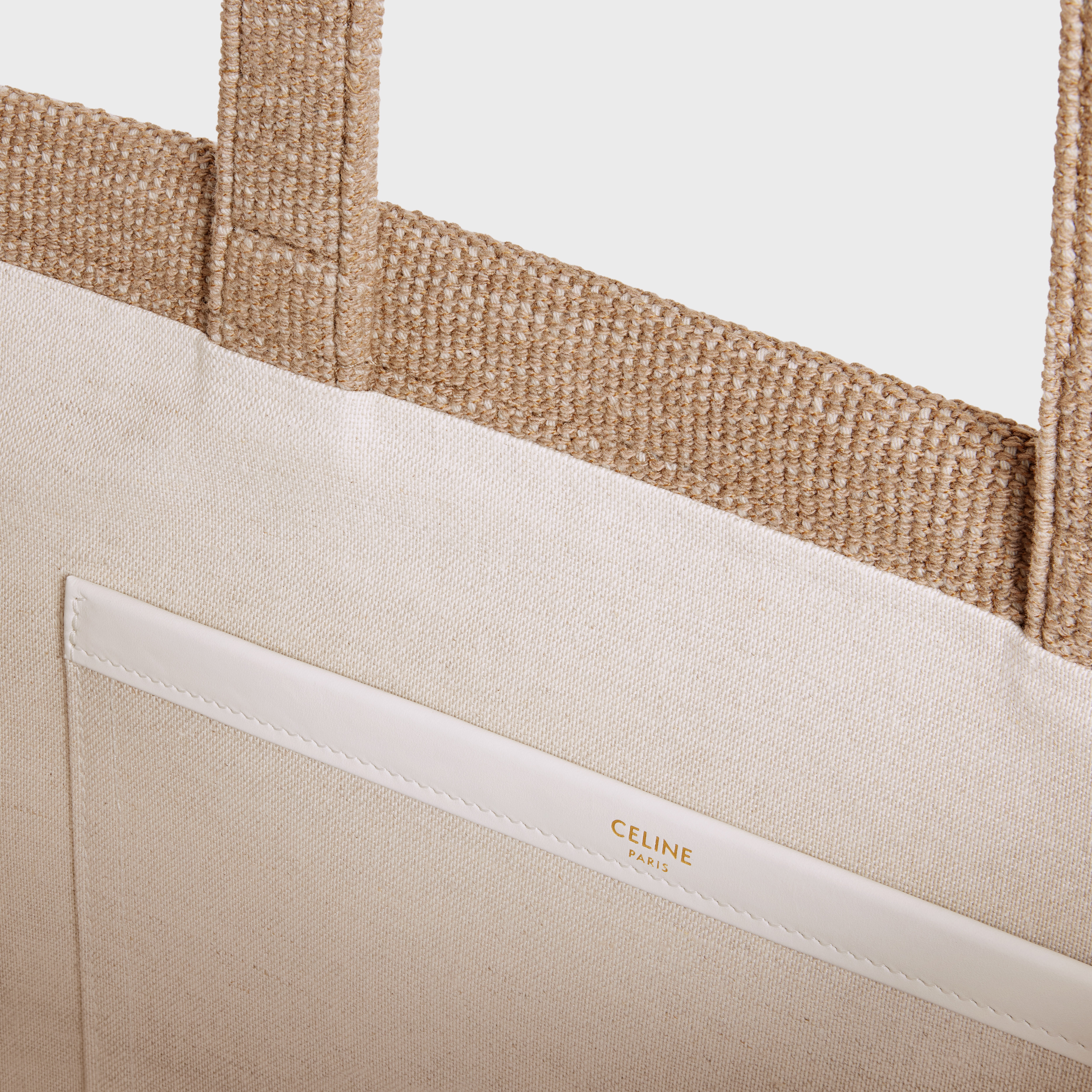 Large Cabas Thais in TEXTILE AND CALFSKIN - 4