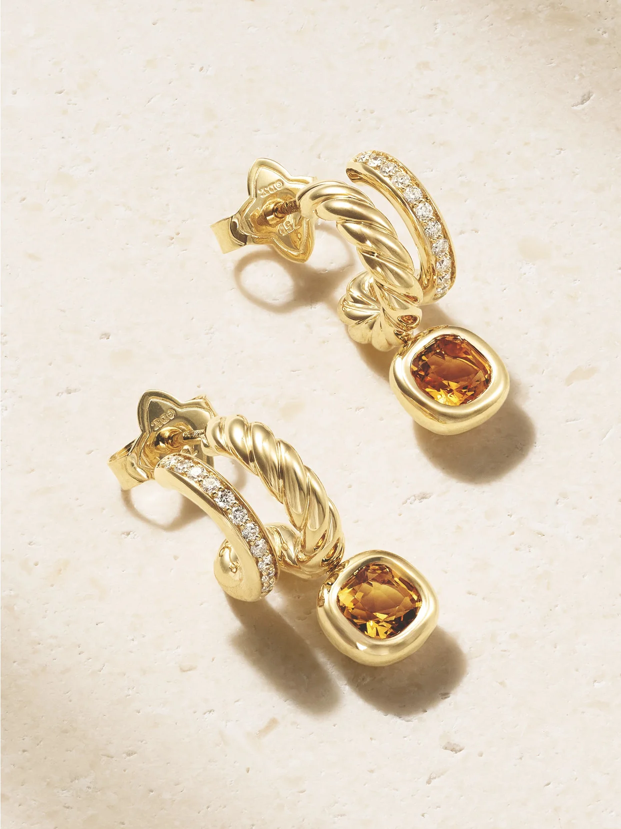 Dy Mercer 18-karat Gold, Diamond And Citrine Earrings - 1