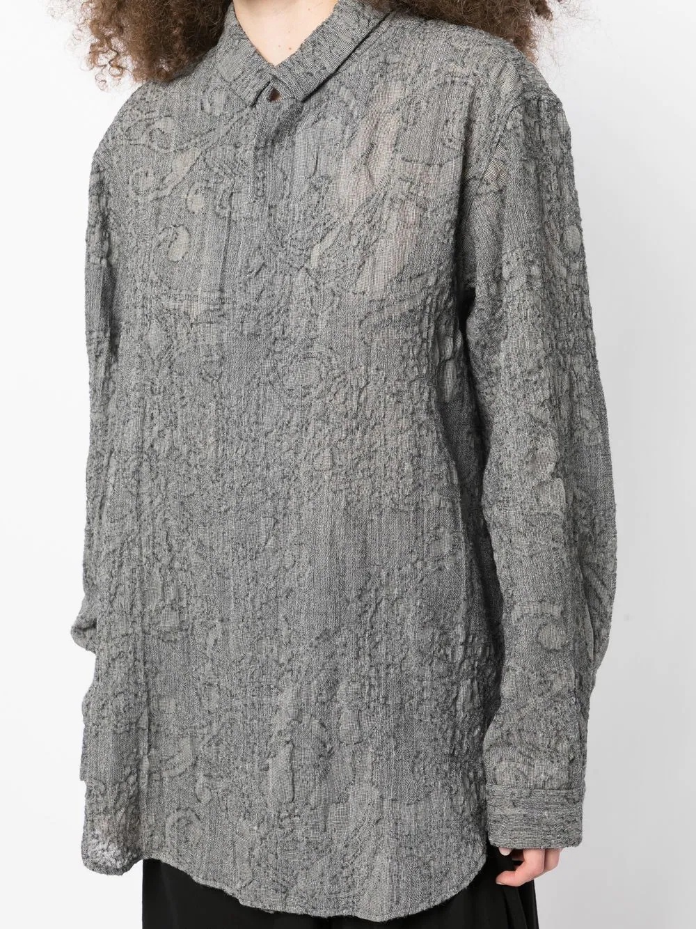 textured patterned jacquard shirt - 5