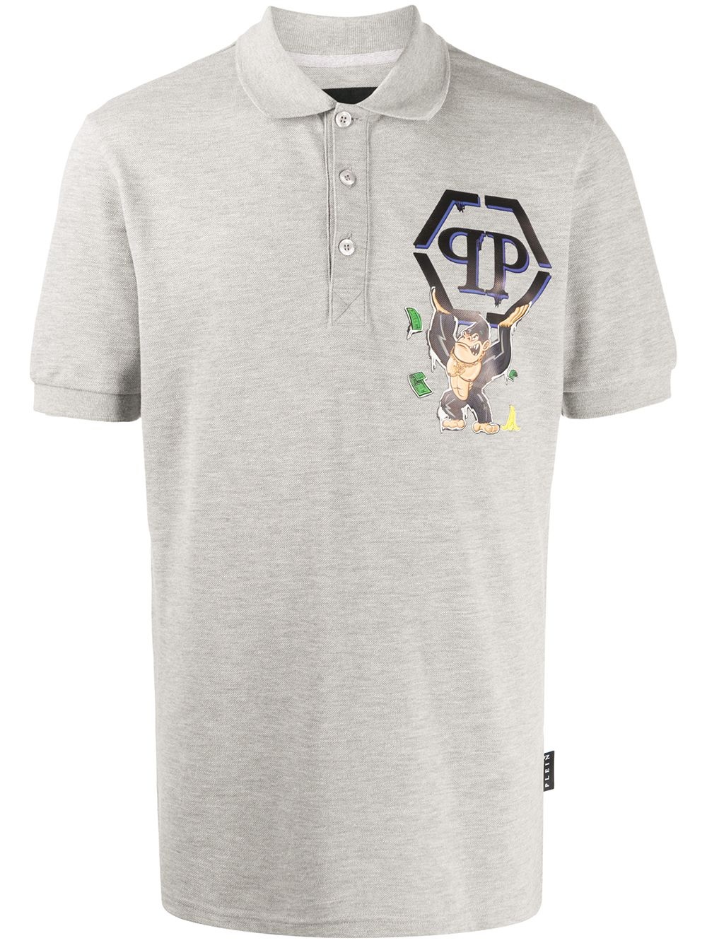 ape logo print polo shirt - 1