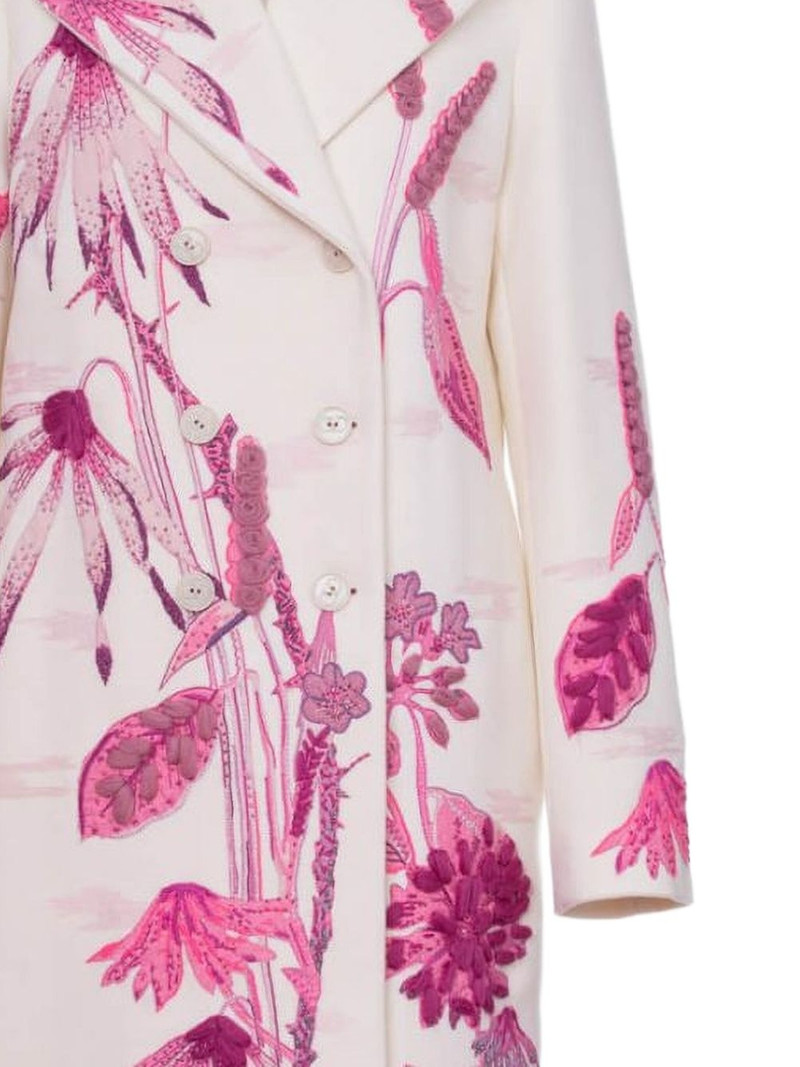 Valentino floral-embroidered double-breasted coat outlook