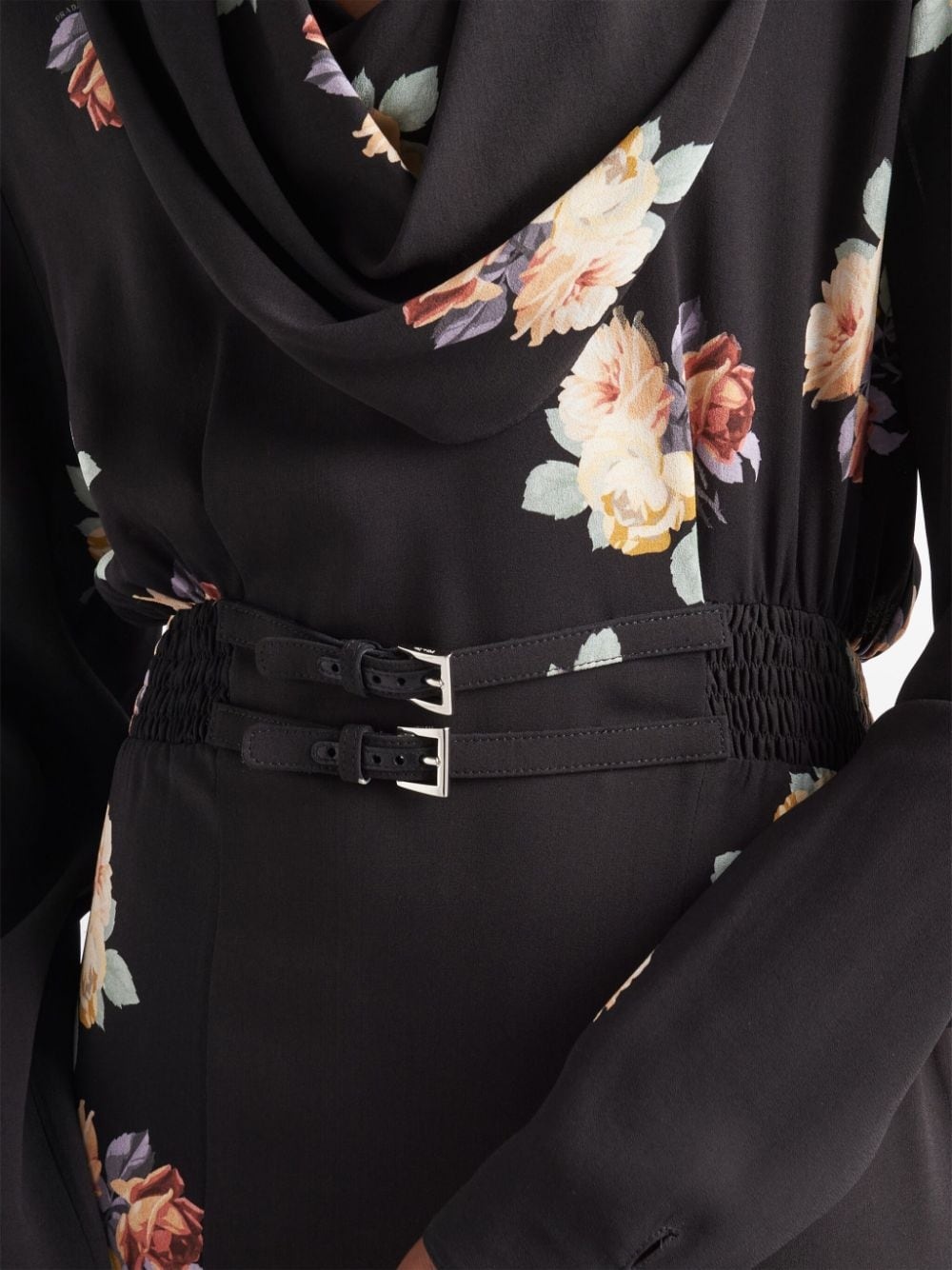 floral-print sablÃ© midi dress - 5