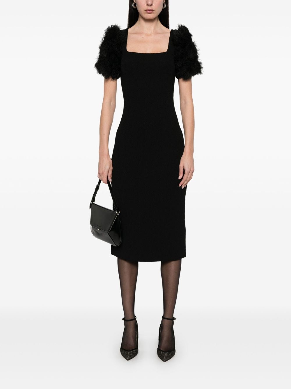 pompom-detail midi dress - 2