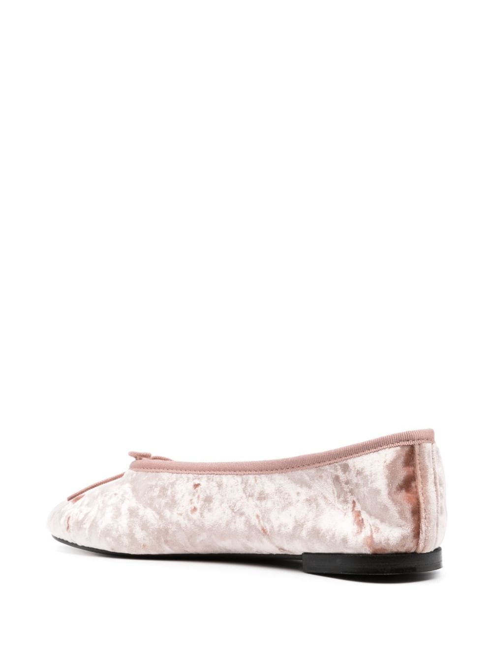 crushed velvet ballerina shoes - 3