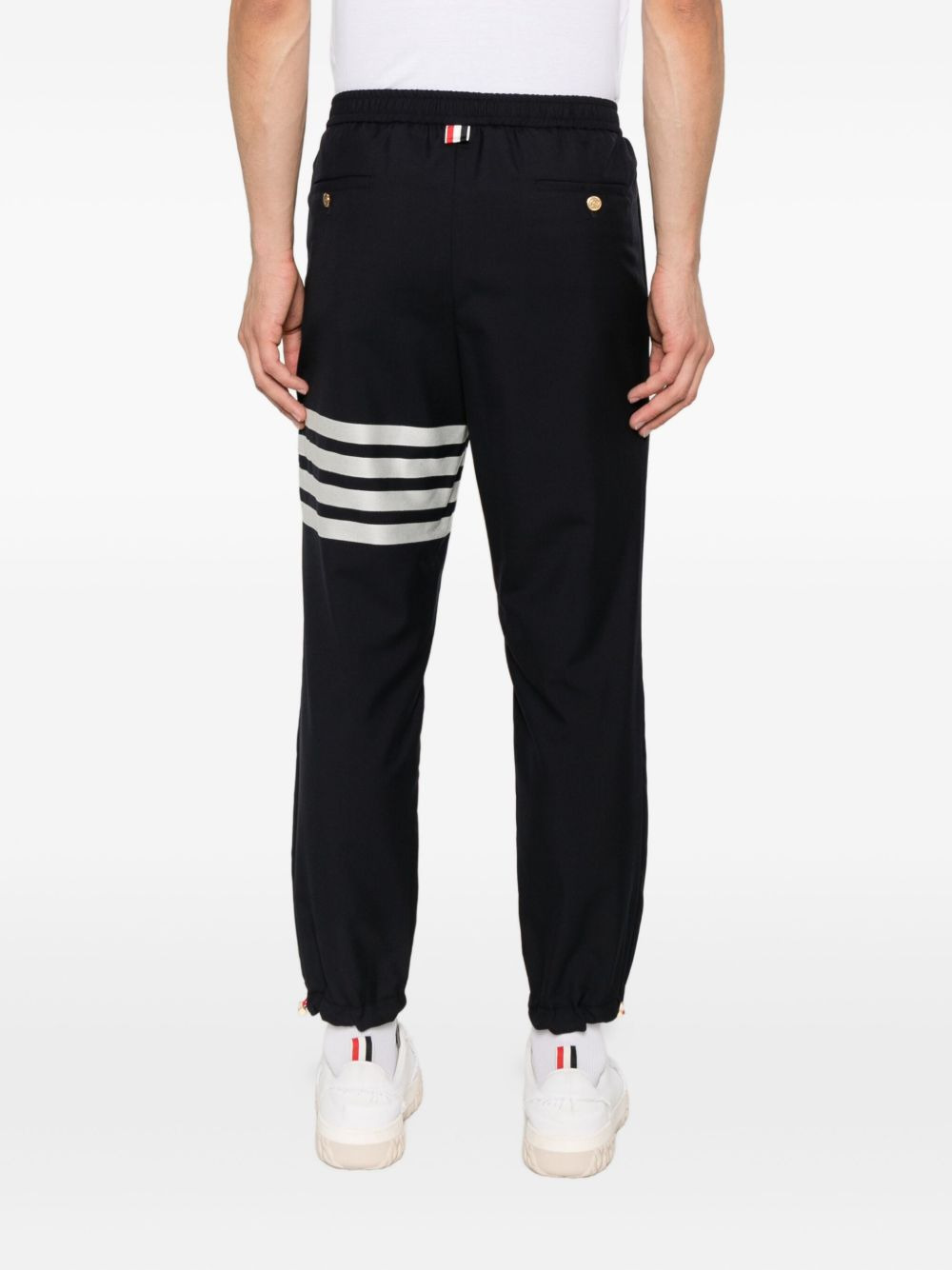 four-stripe wool track pants - 4