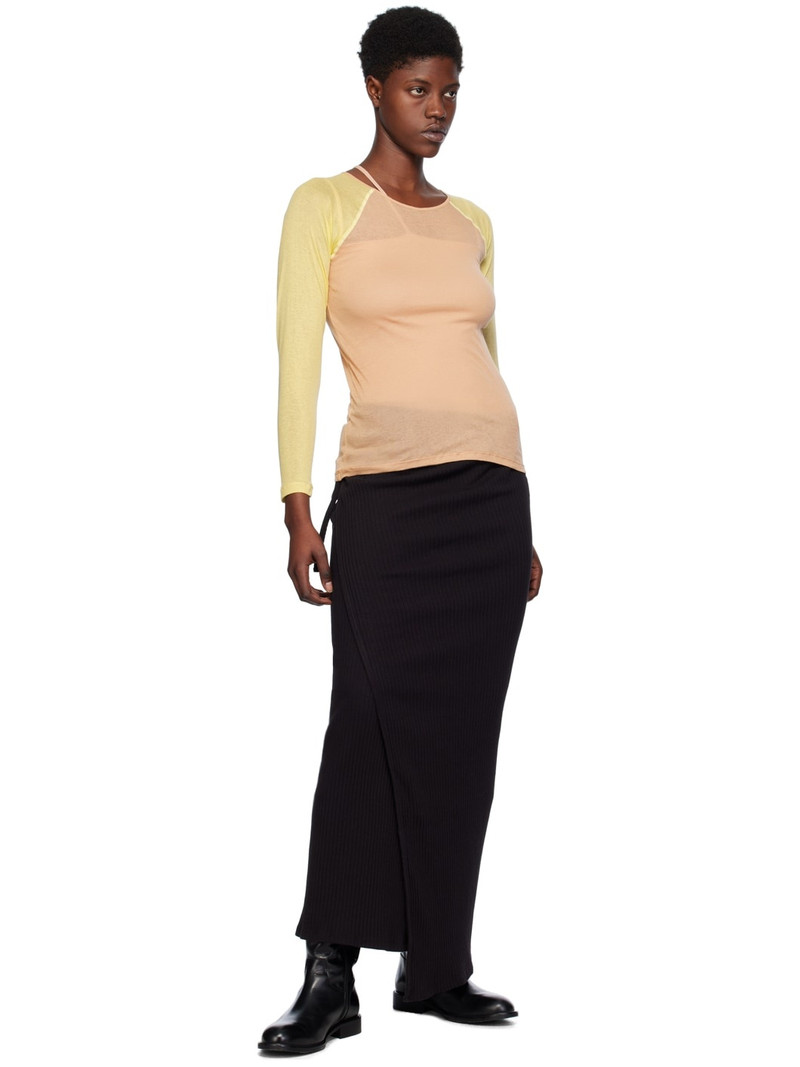BASERANGE Beige & Yellow Gene Long Sleeve T-Shirt outlook