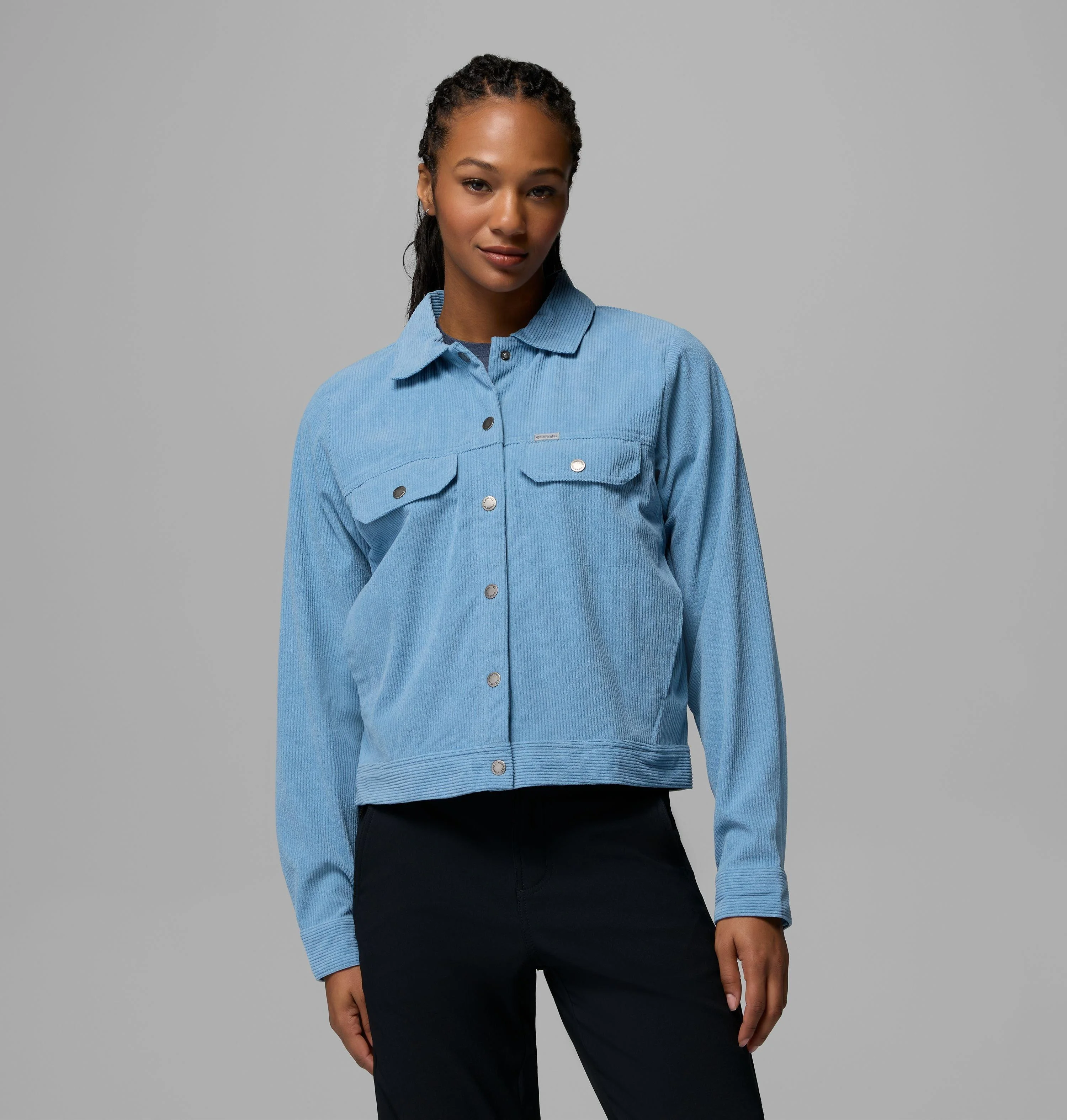 Women's Blue Point Creek Short Corduroy Shirt Jacket - 1