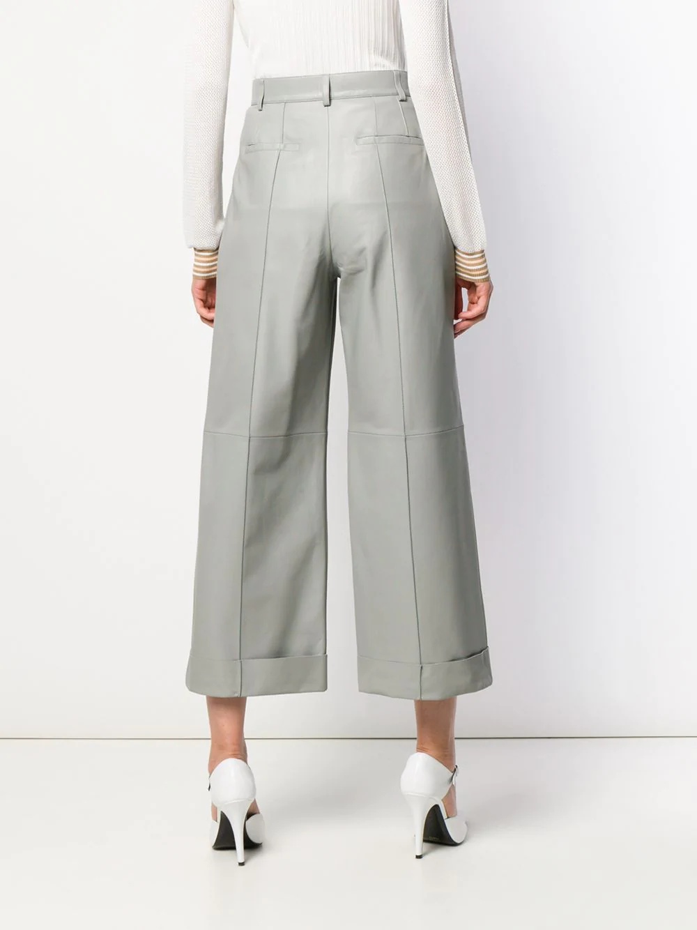 cropped panelled trousers - 4