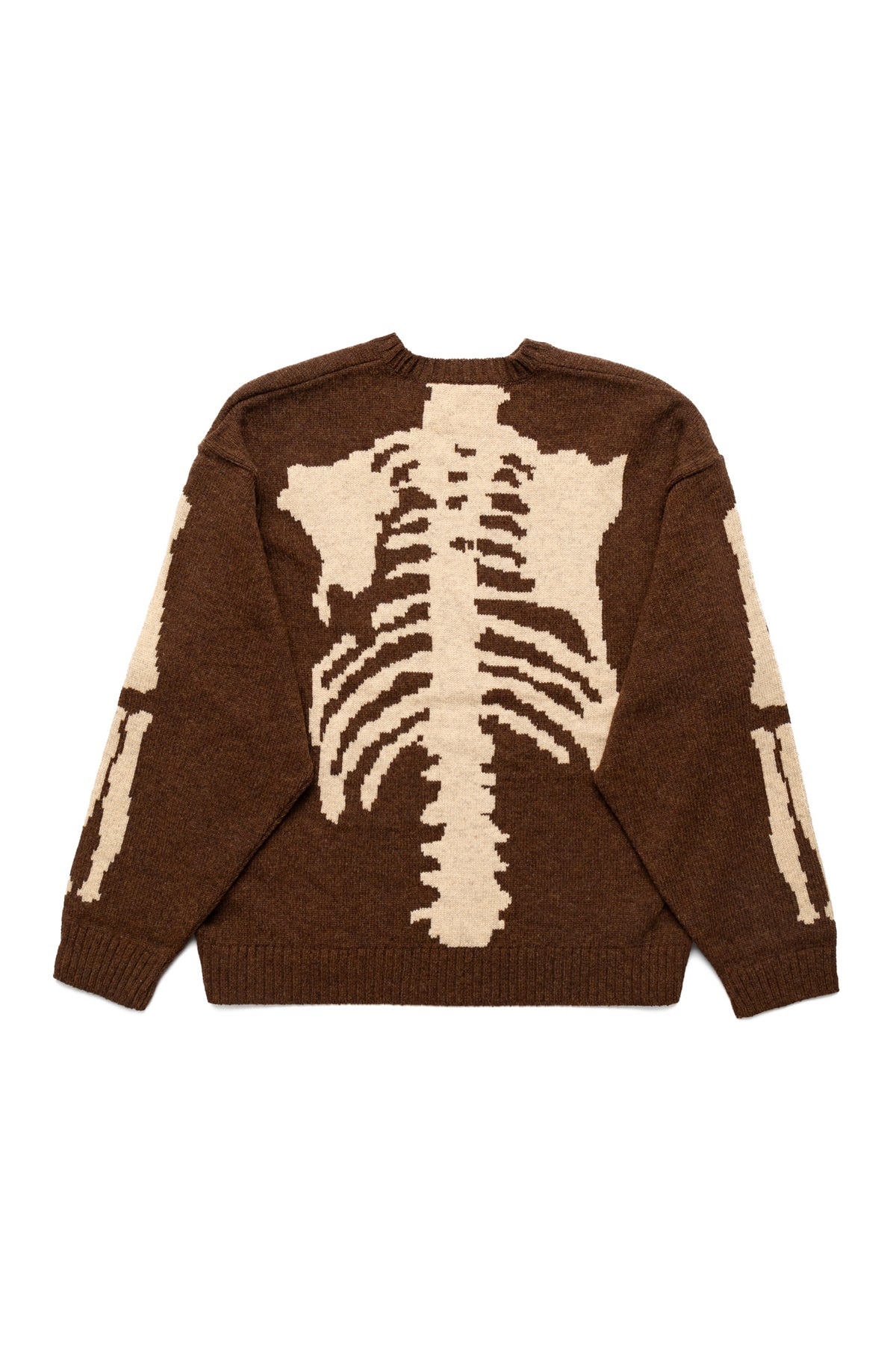 5G Wool BONE Crew Sweater - Brown - 1