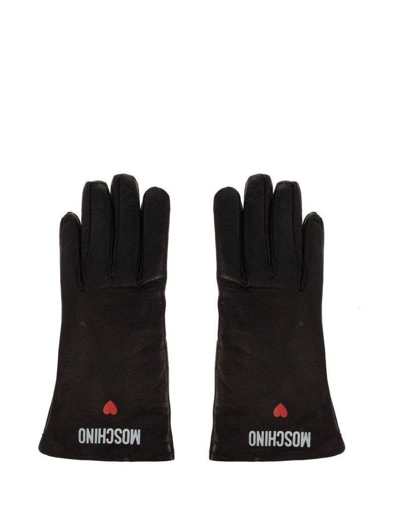 logo-heart leather gloves 1