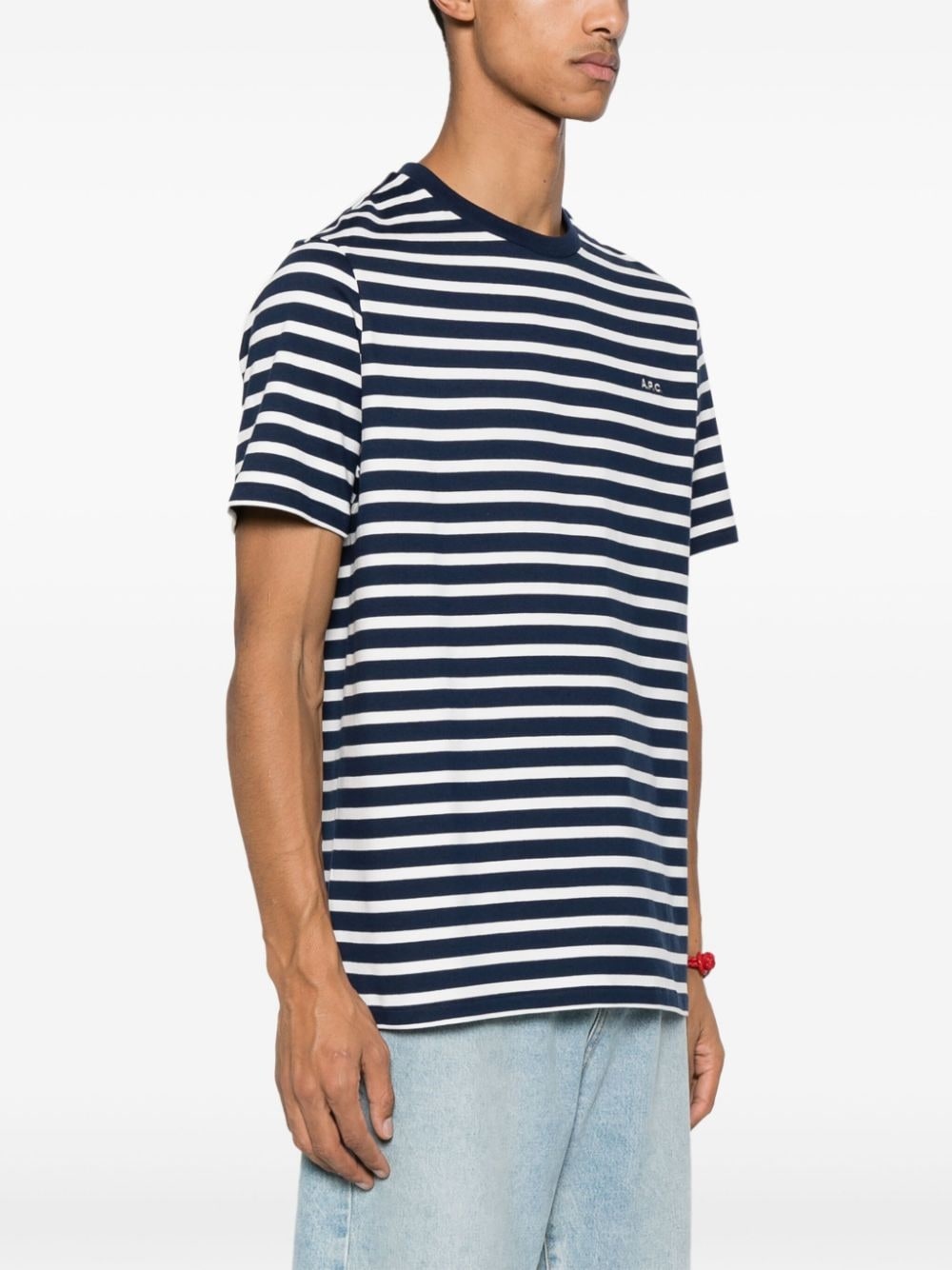 stripe-print cotton T-shirt - 3