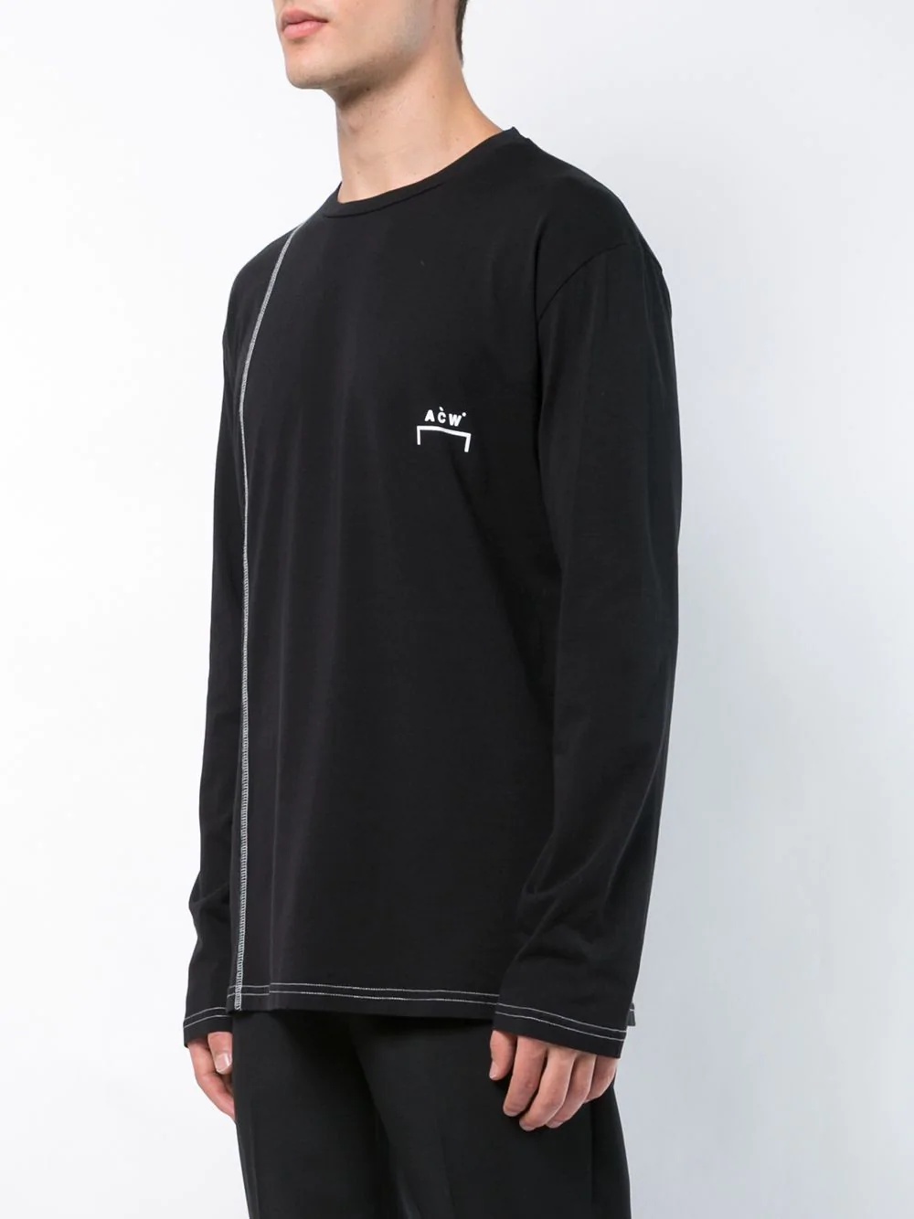 constrast stitch longsleeved t-shirt - 3