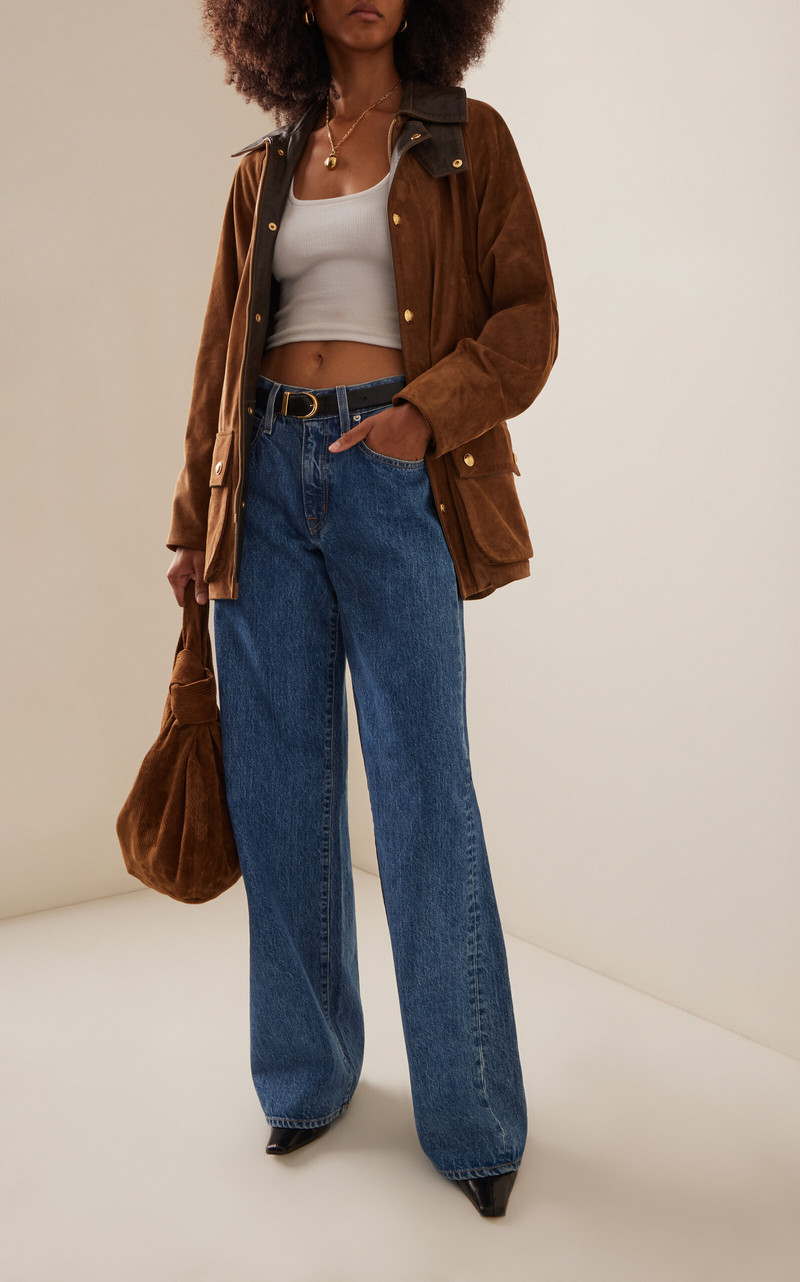 SLVRLAKE Mica Rigid Low-Rise Wide-Leg Jeans medium wash outlook