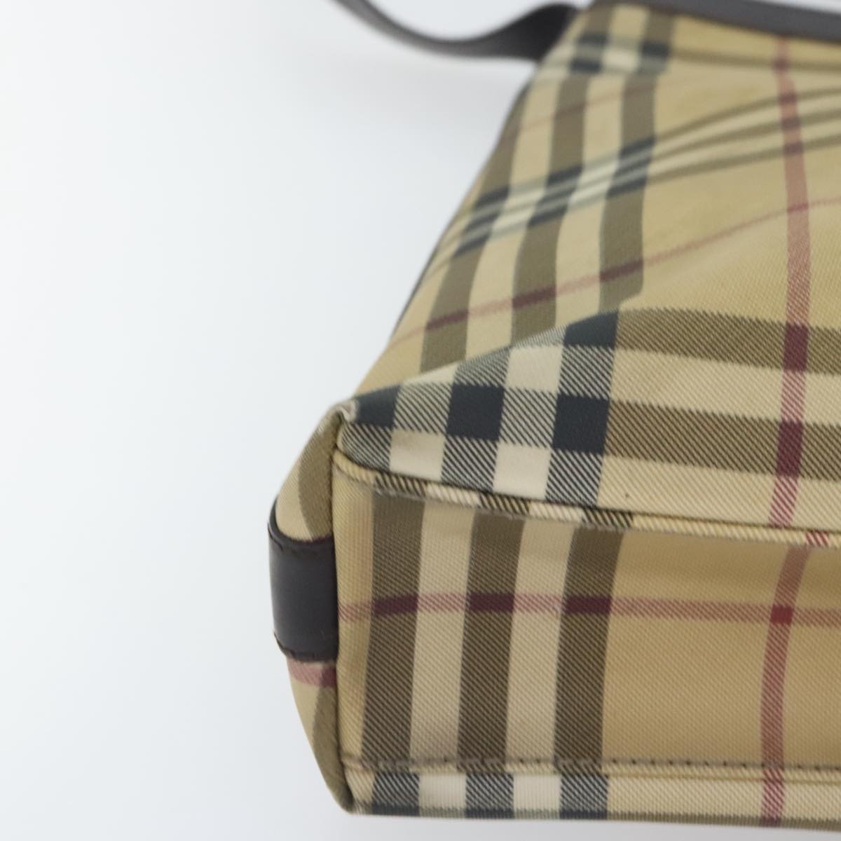 Burberry Nova Check Shoulder Bag Coated Canvas Beige - 14