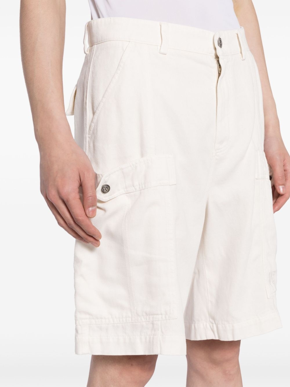 lyocell-cotton blend cargo shorts - 5
