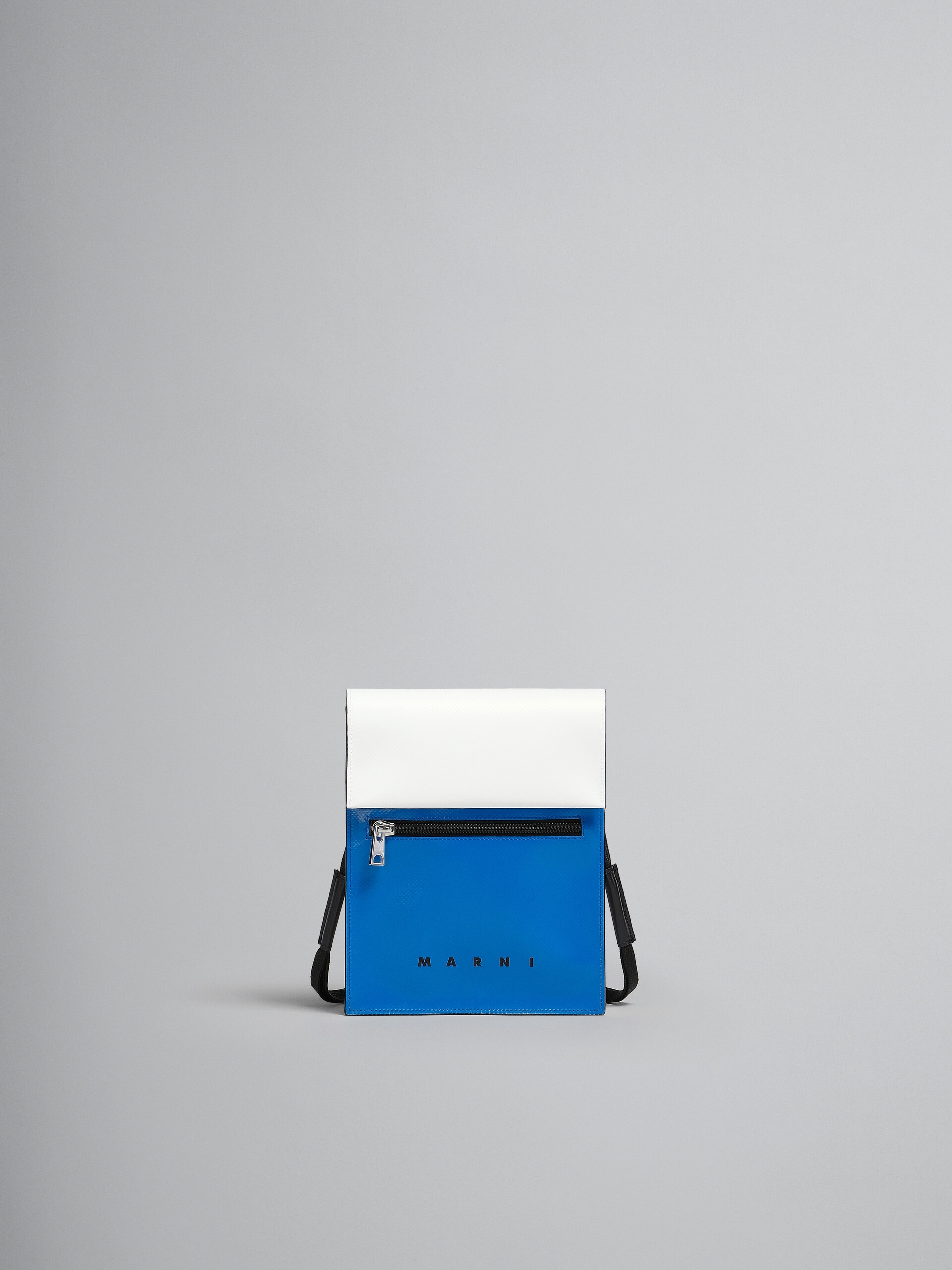 TRIBECA SHOULDER BAG IN WHITE AND BLUE - 1
