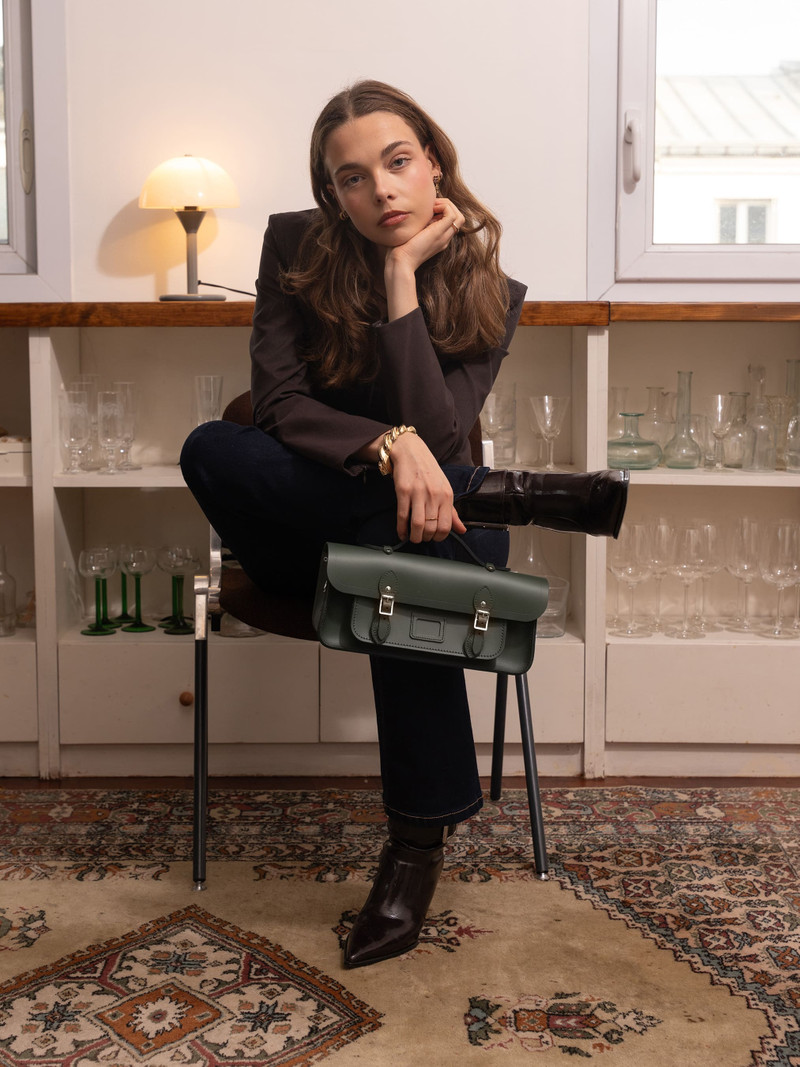 Cambridge Satchel The Long Satchel - Racing Green & Racing Green Celtic Grain outlook