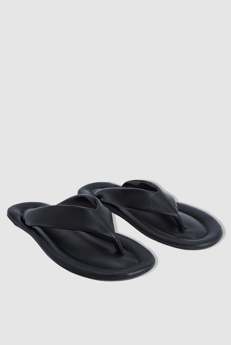 BY FAR Dasha Black Nappa Leather Flip-Flop Sandal outlook