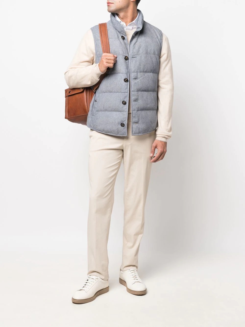 padded button-down gilet - 2